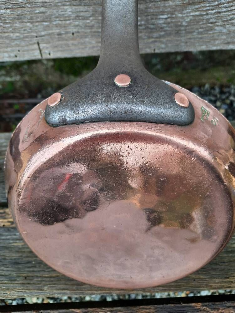 Vintage Dehillerin Copper Saute Pan: Tin Lined French Skillet photo Home Decor