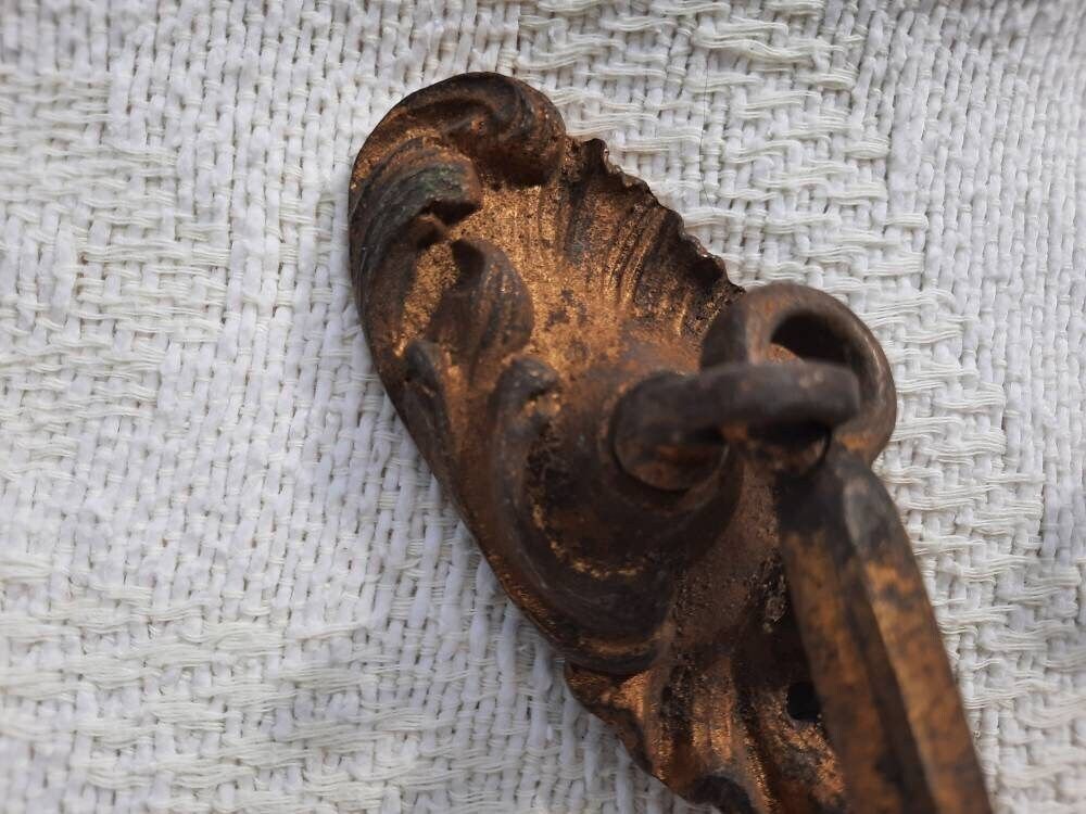 Antique Bronze Ormolu Curtain Tie Backs: French Chateau Window Hardware photo furniture