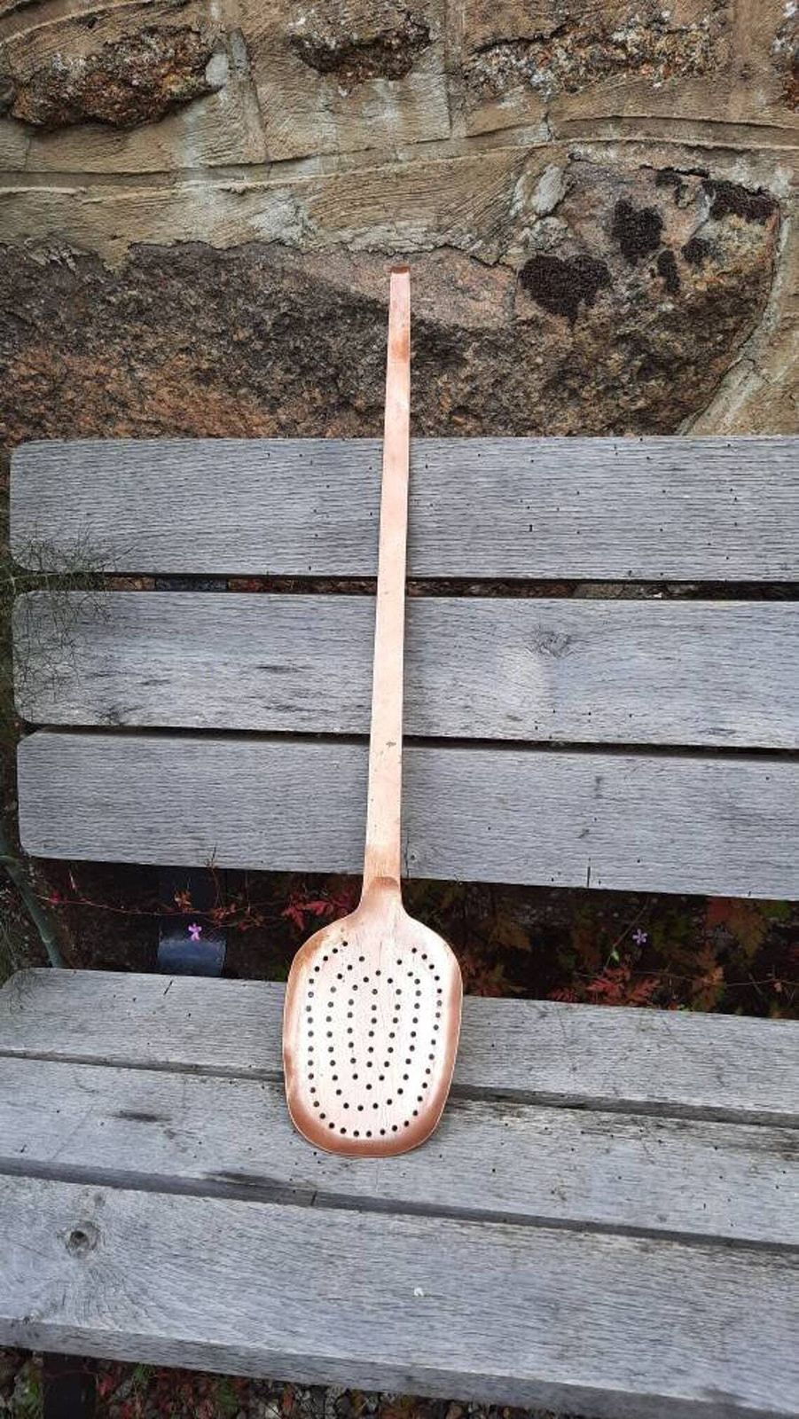 photo for sale Antique Chateau Copper Ladle: French Jam Pan Skimming Spoon