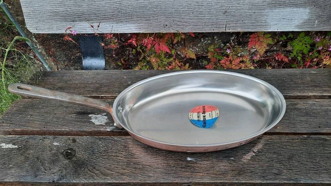 Villedieu Copper Fish Skillet: French Artisan Stainless Steel Lined Pan photo furniture