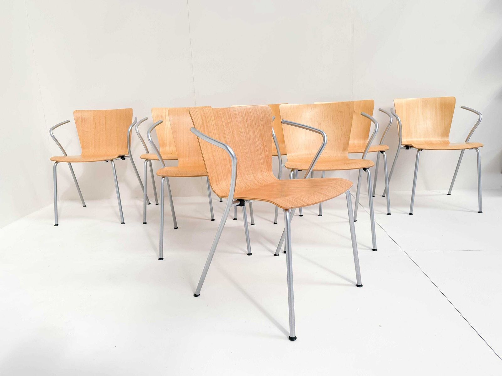 Set Of 8 Vico Magistretti “Vico Duo” Armchairs For Fritz Hansen, 1997 photo furniture