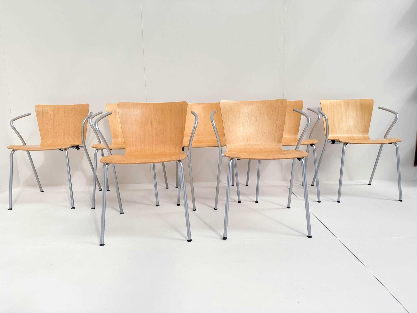 Set Of 8 Vico Magistretti “Vico Duo” Armchairs For Fritz Hansen, 1997 photo for sale