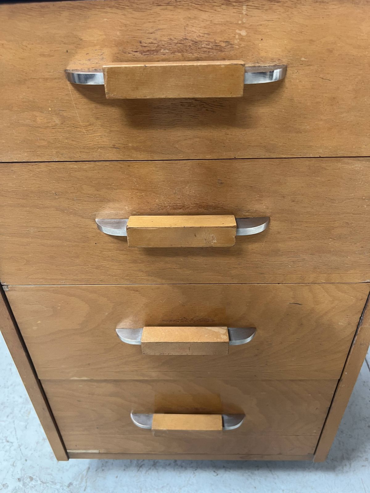 20th Century Maple Veneer Style Desk photo Furniture