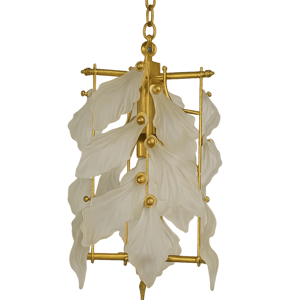 Murano Glass Leaf Chandelier – Attributed To Av Mazzega, Italy, 1970s