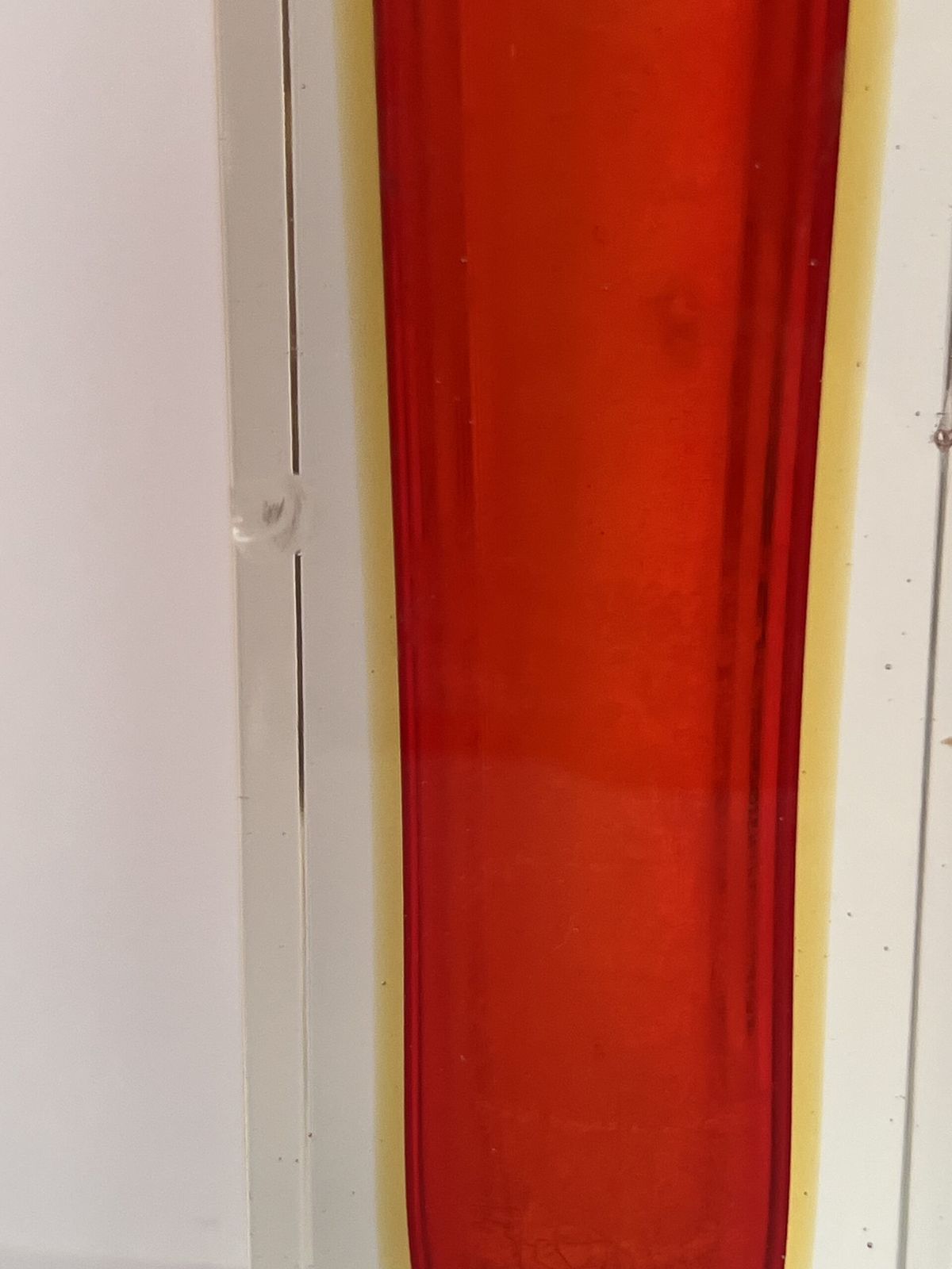 Murano Sommerso Red, Amber And Clear Faceted Glass Block Vase photo furniture