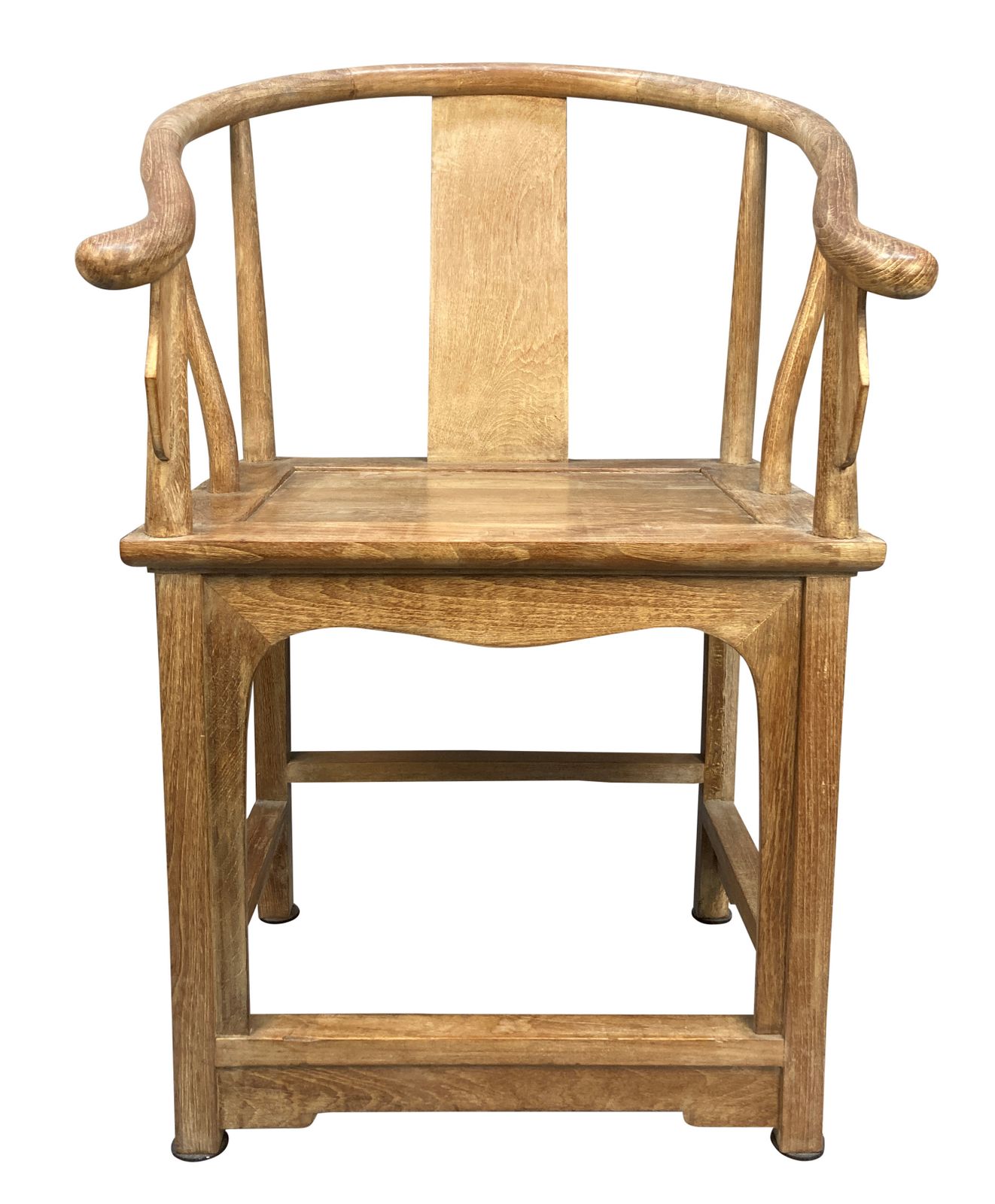 A Pair Of Chinese Pickled Elm Horseshoe Armchairs photo furniture