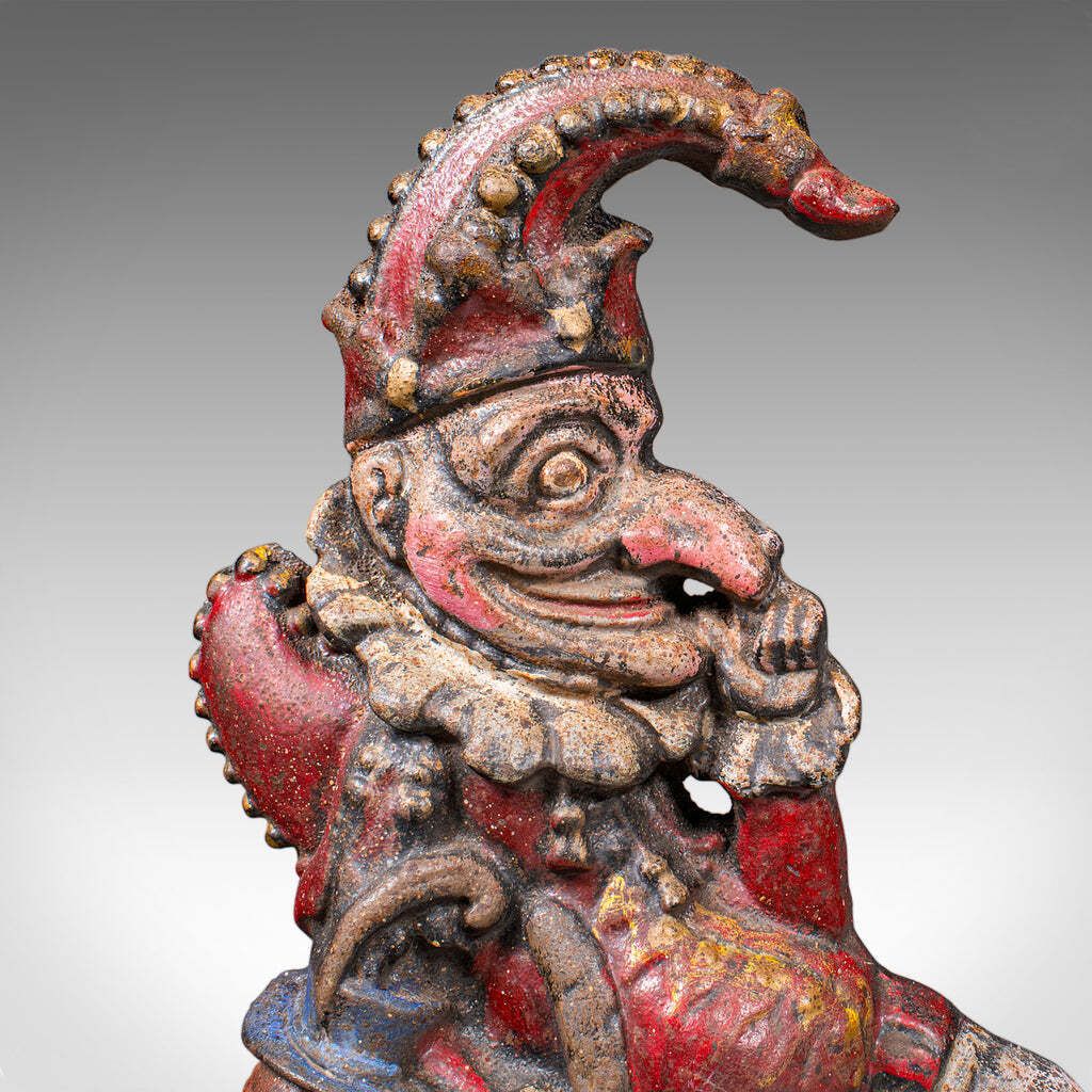 Antique Mr Punch Doorstop English Painted Figure Door Keeper Victorian 1880 photo vintage