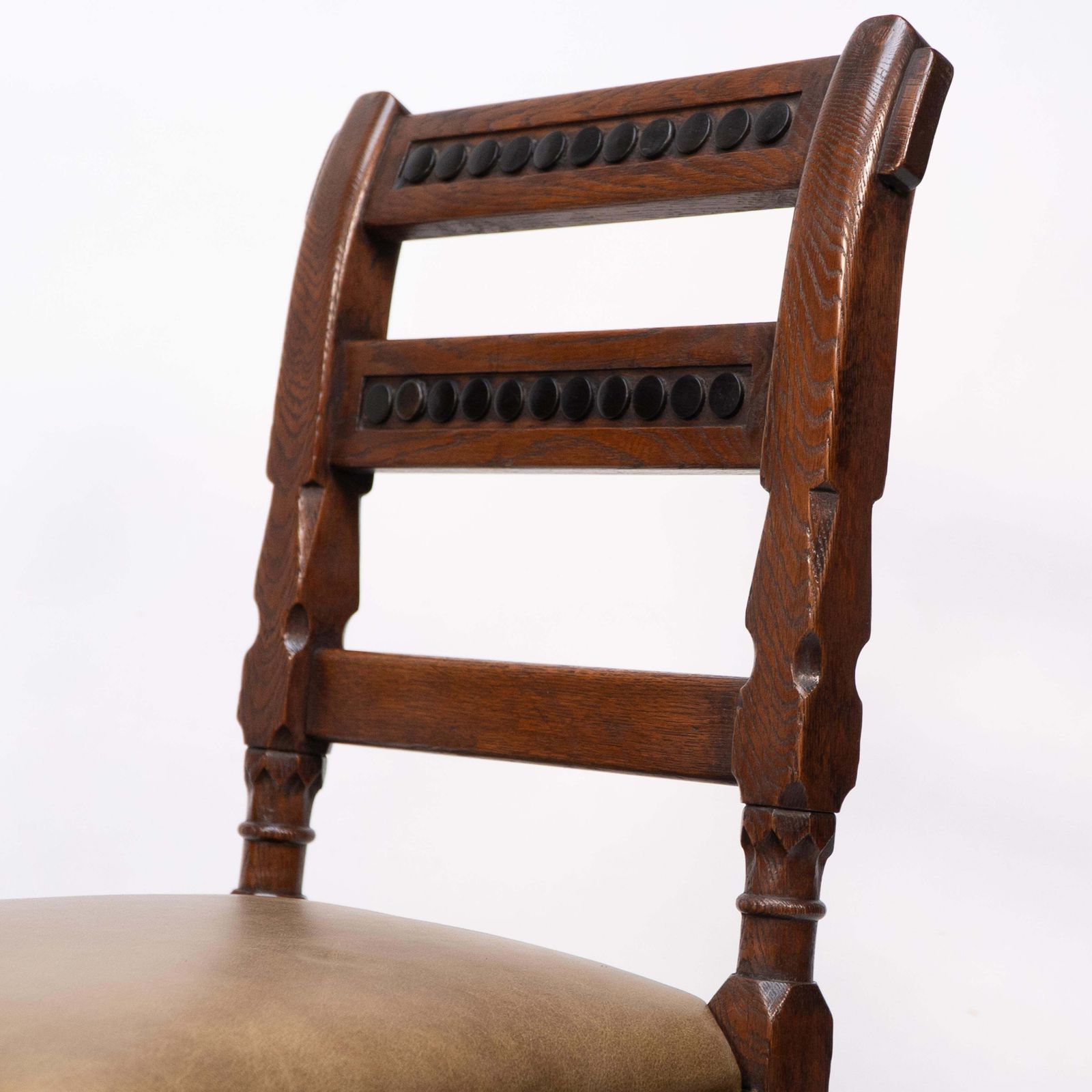 J P Seddon Attri. An Aesthetic Movement Oak Side Chair With Ebonized Circles photo buy