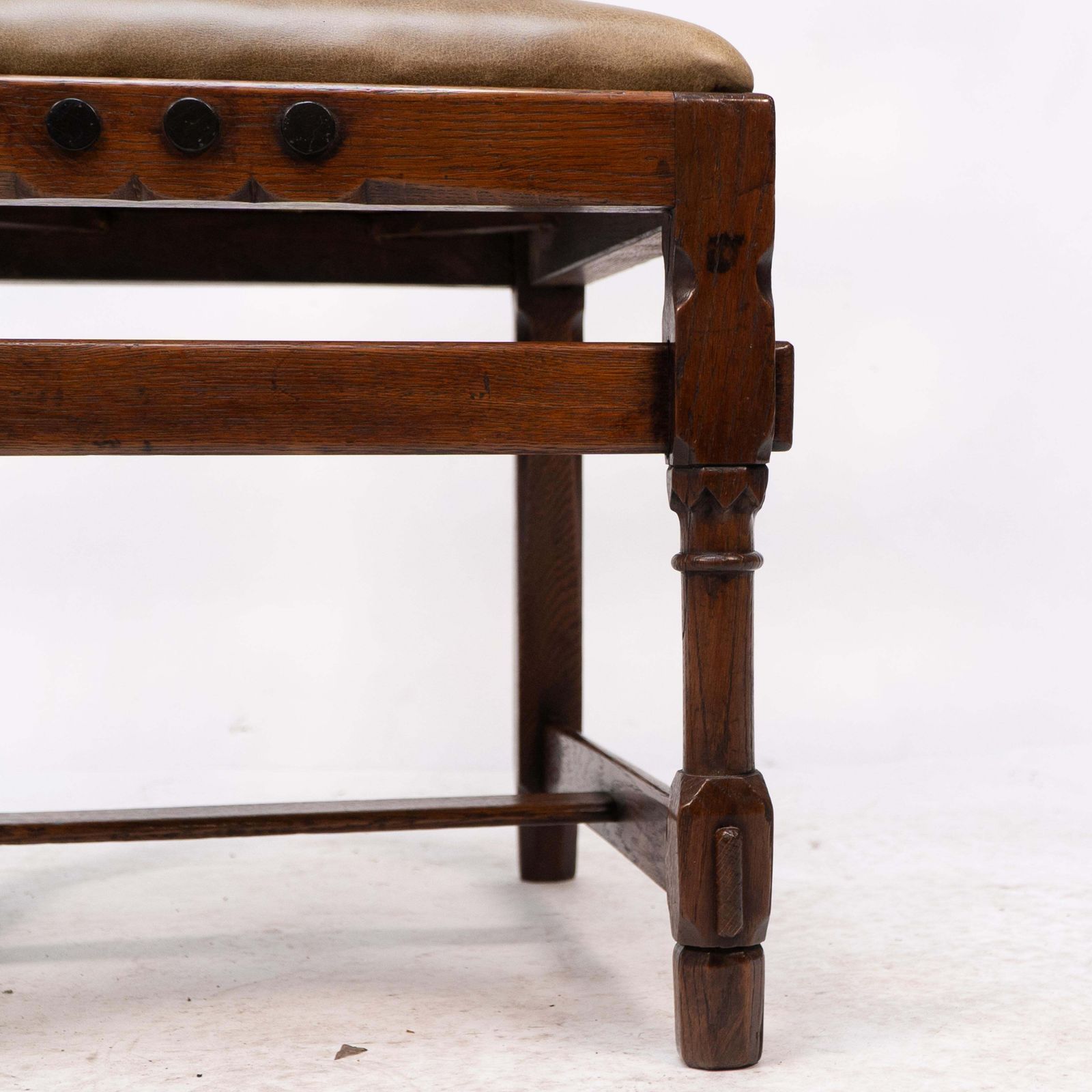 photo vinterior J P Seddon Attri. An Aesthetic Movement Oak Side Chair With Ebonized Circles