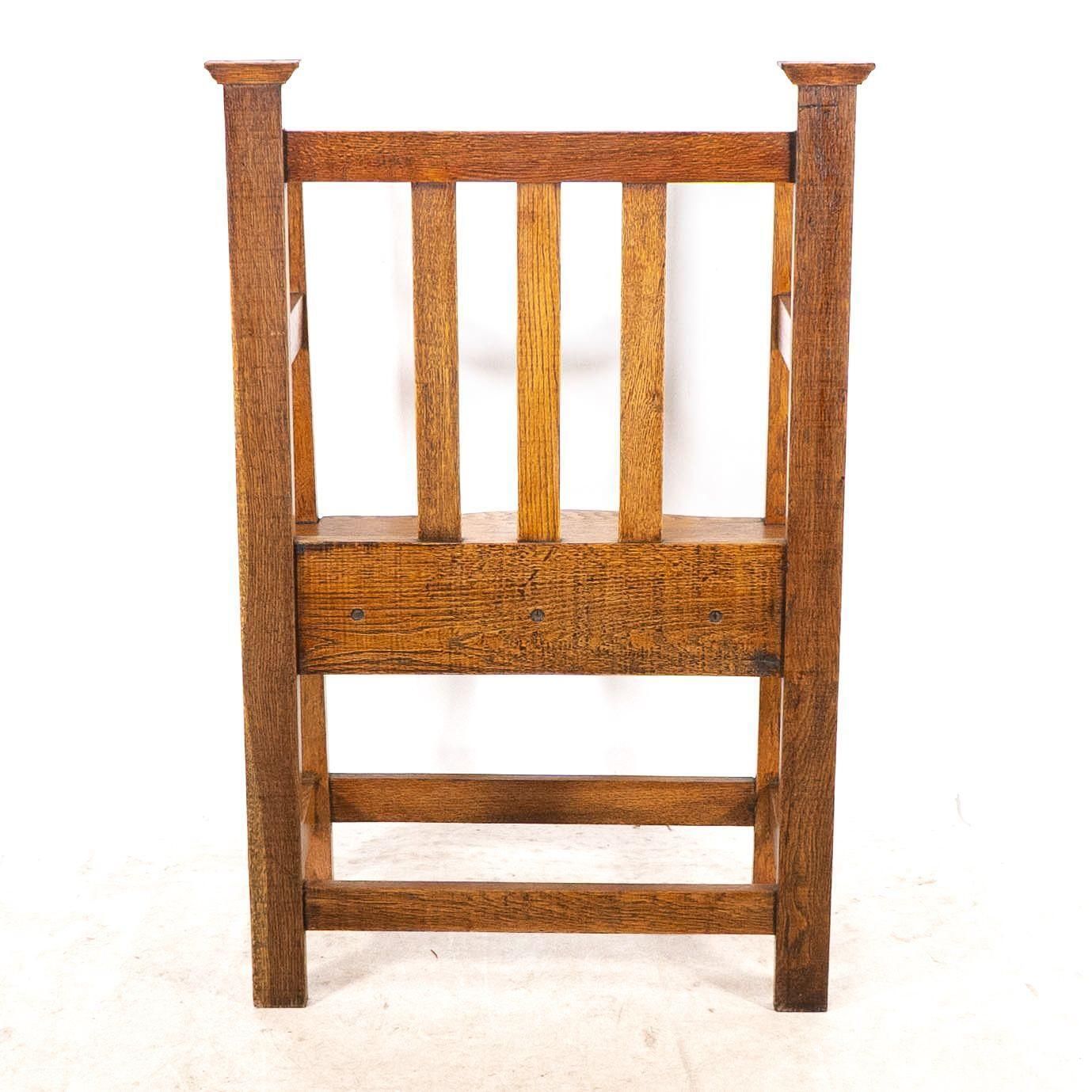 An Arts And Crafts Hall Seat In The Glasgow Style With Extended Capped Tops photo buy