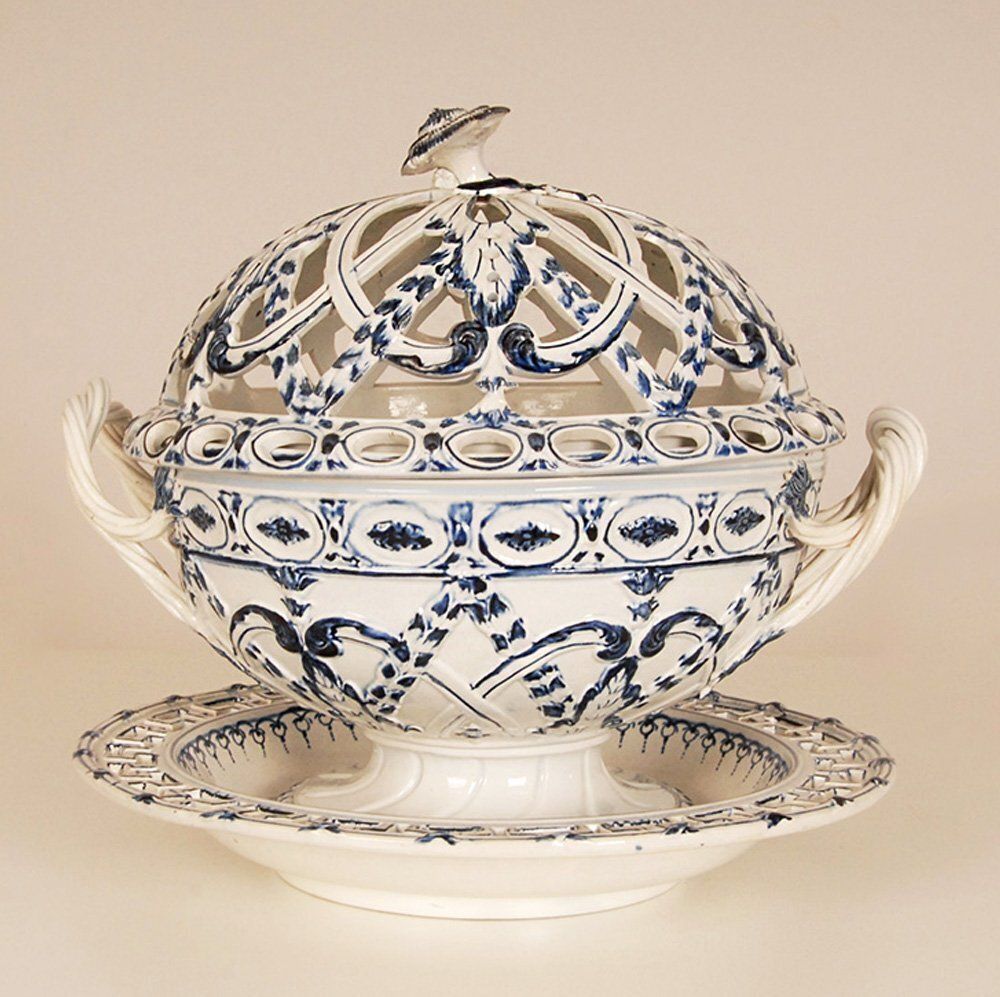 Pierced Lattice Tableware Basket From Wedgwood, 18th Century, Set Of 3 photo 3970.0