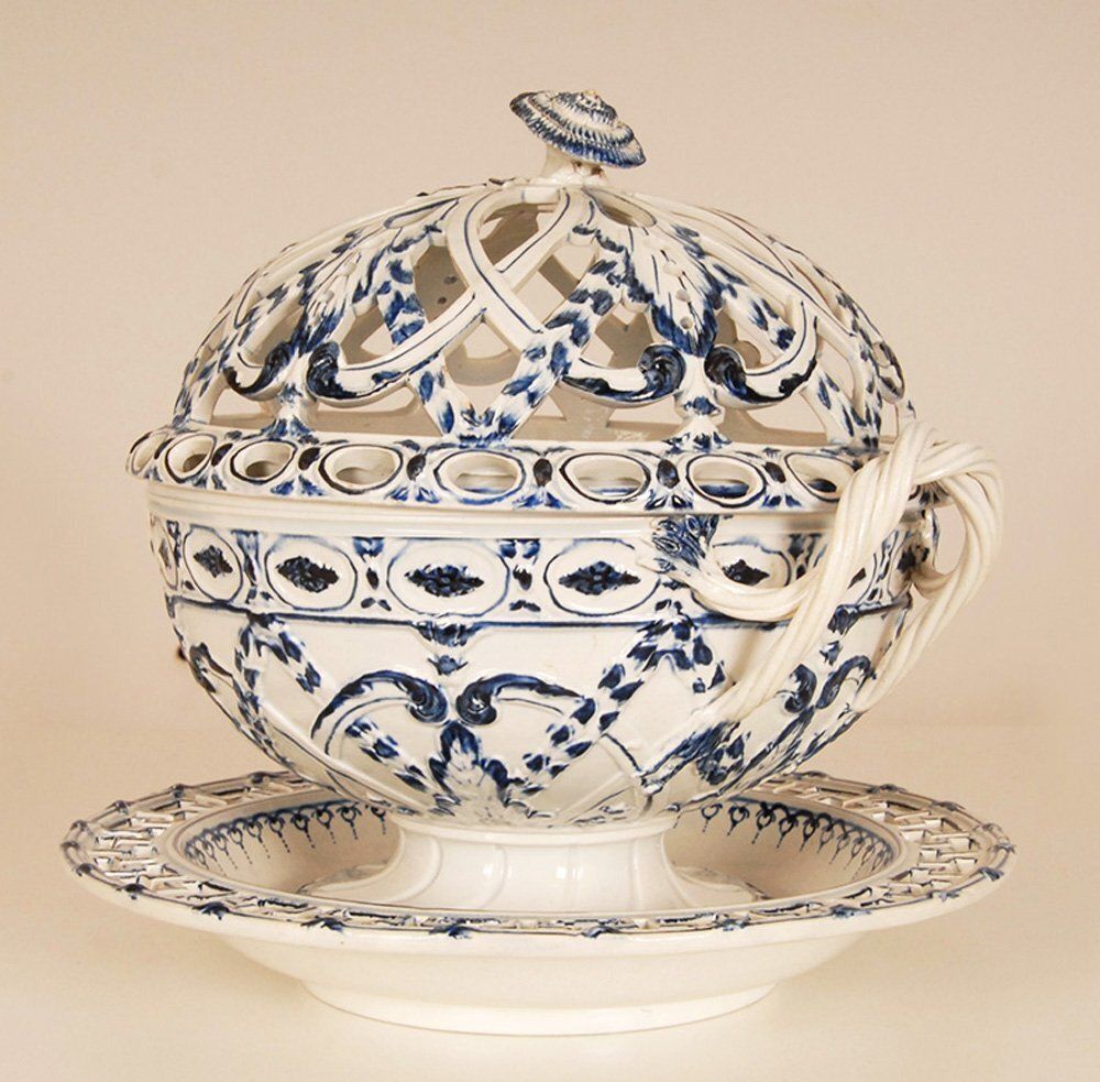 Pierced Lattice Tableware Basket From Wedgwood, 18th Century, Set Of 3 photo vintage