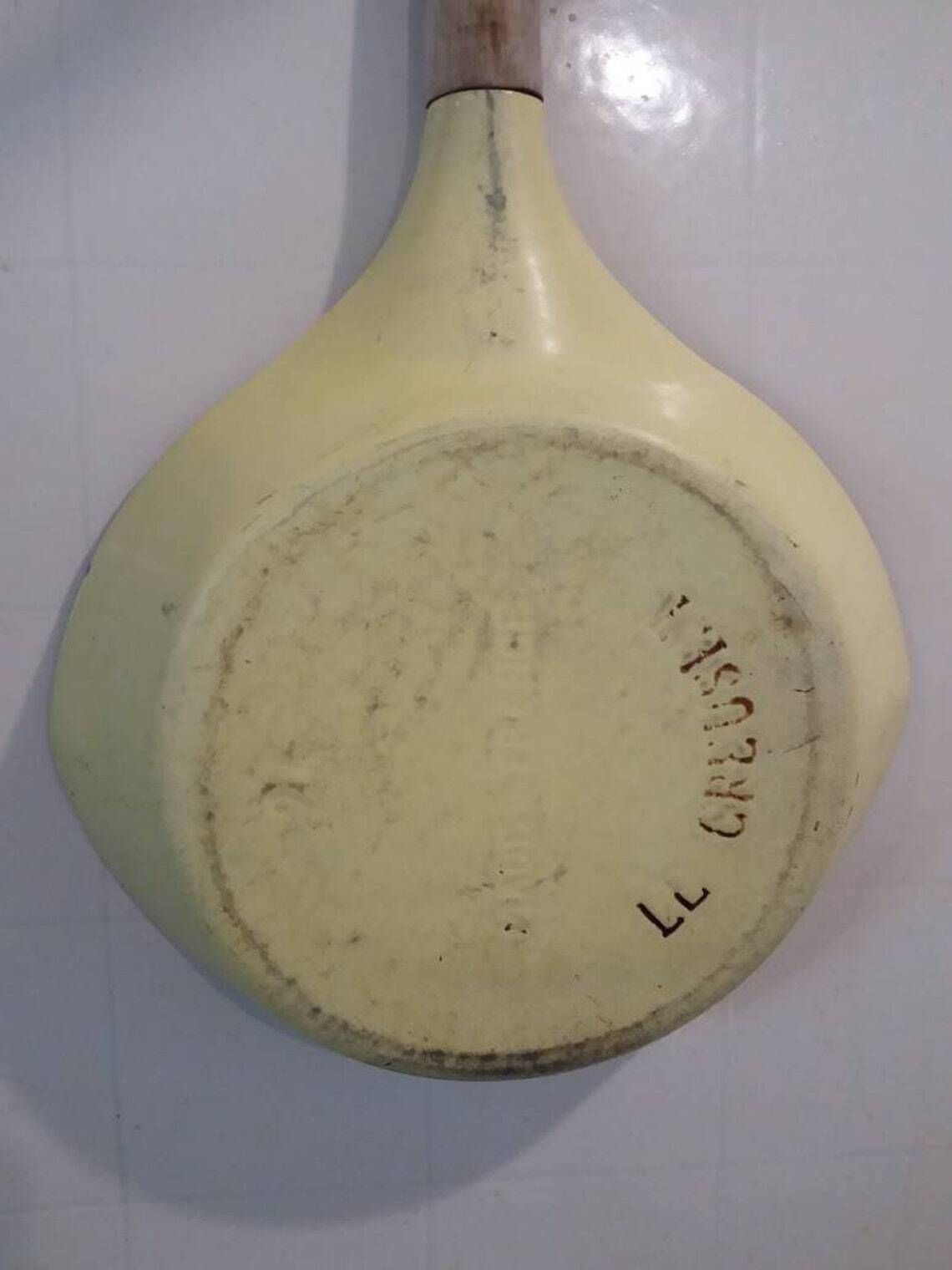 Vintage Le Creuset Skillet: 1958 Raymond Loewy Design, Ellyse Yellow photo furniture