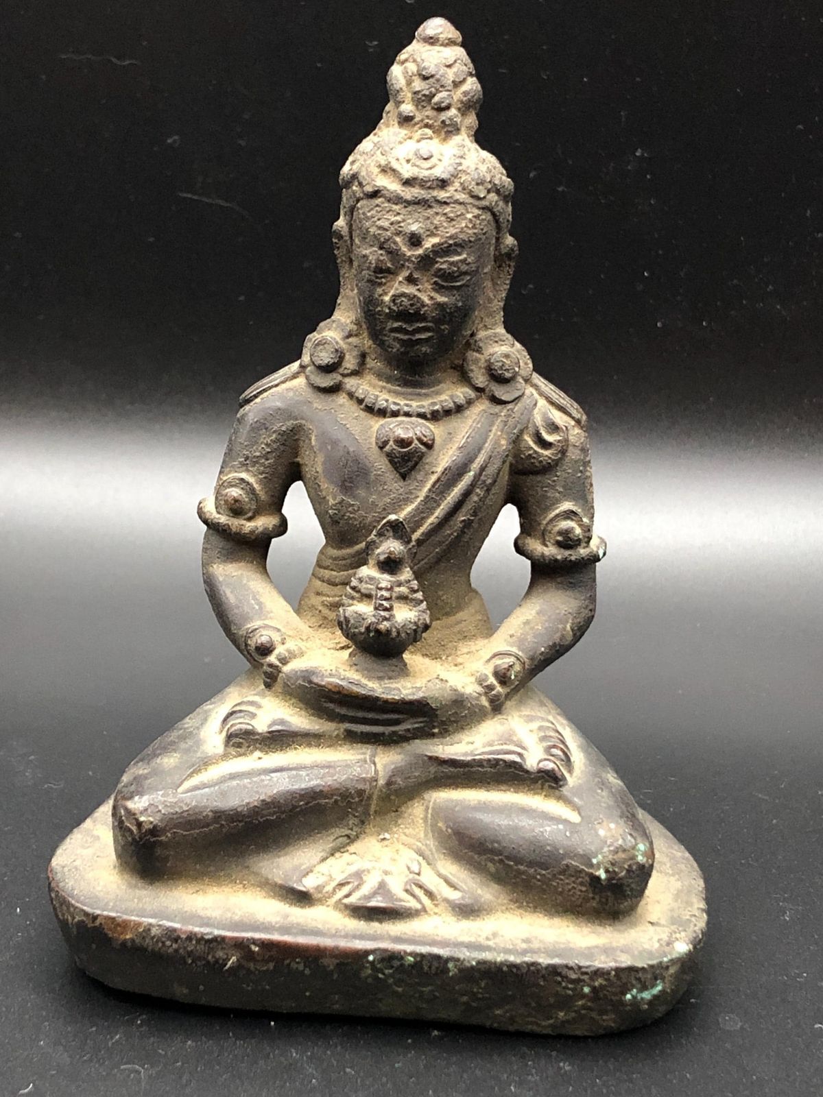 Buddha Amitayus Sculpture – 18th Century Bronze Buddha Statue – Himalayan Art, Antique Tibetan
