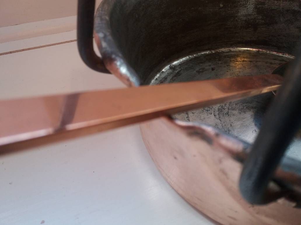 photo for sale Large Antique Iron Frying Pan: Hand Forged Open Fire Skillet