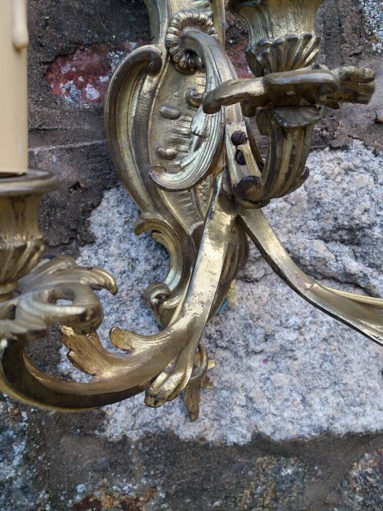 Antique Bronze Ormolu Wall Sconces: French Chateau Lighting Pair photo buy
