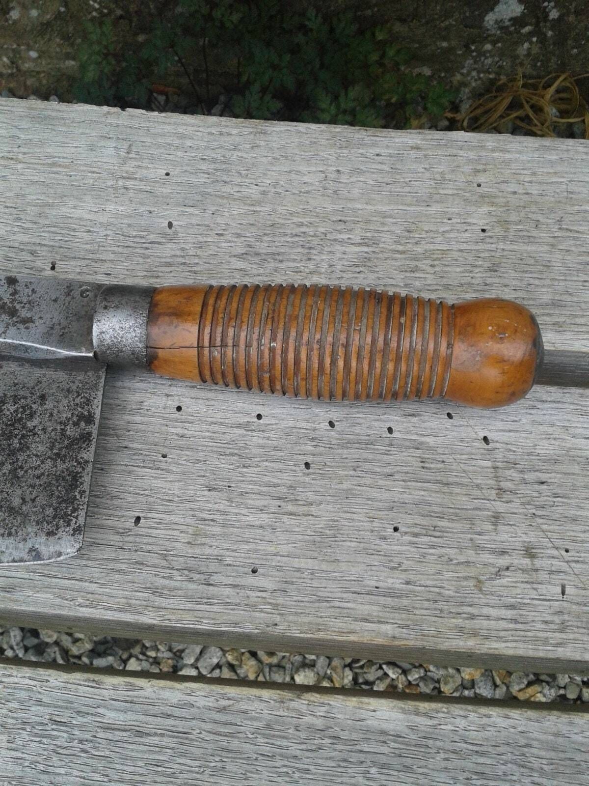 Vintage French Butchers Cleaver: Stainless Steel Kitchen Chopper, E.A. Mongin photo 130.0