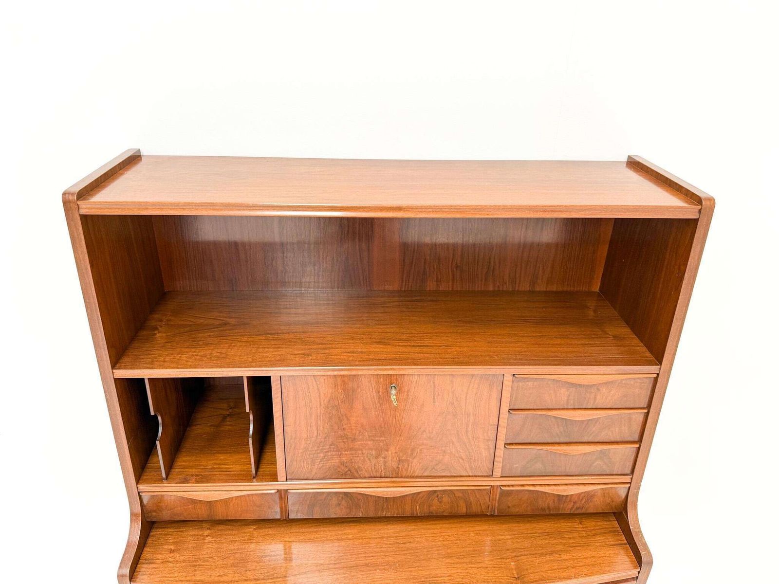 photo for sale Erling Torvits Walnut Secretary Desk With Wave Front, Denmark, 1960s