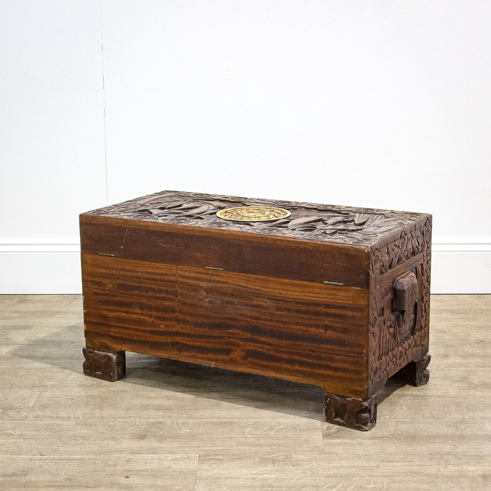 Camphorwood Oriental Chest With Regimental Roundels photo vinterior