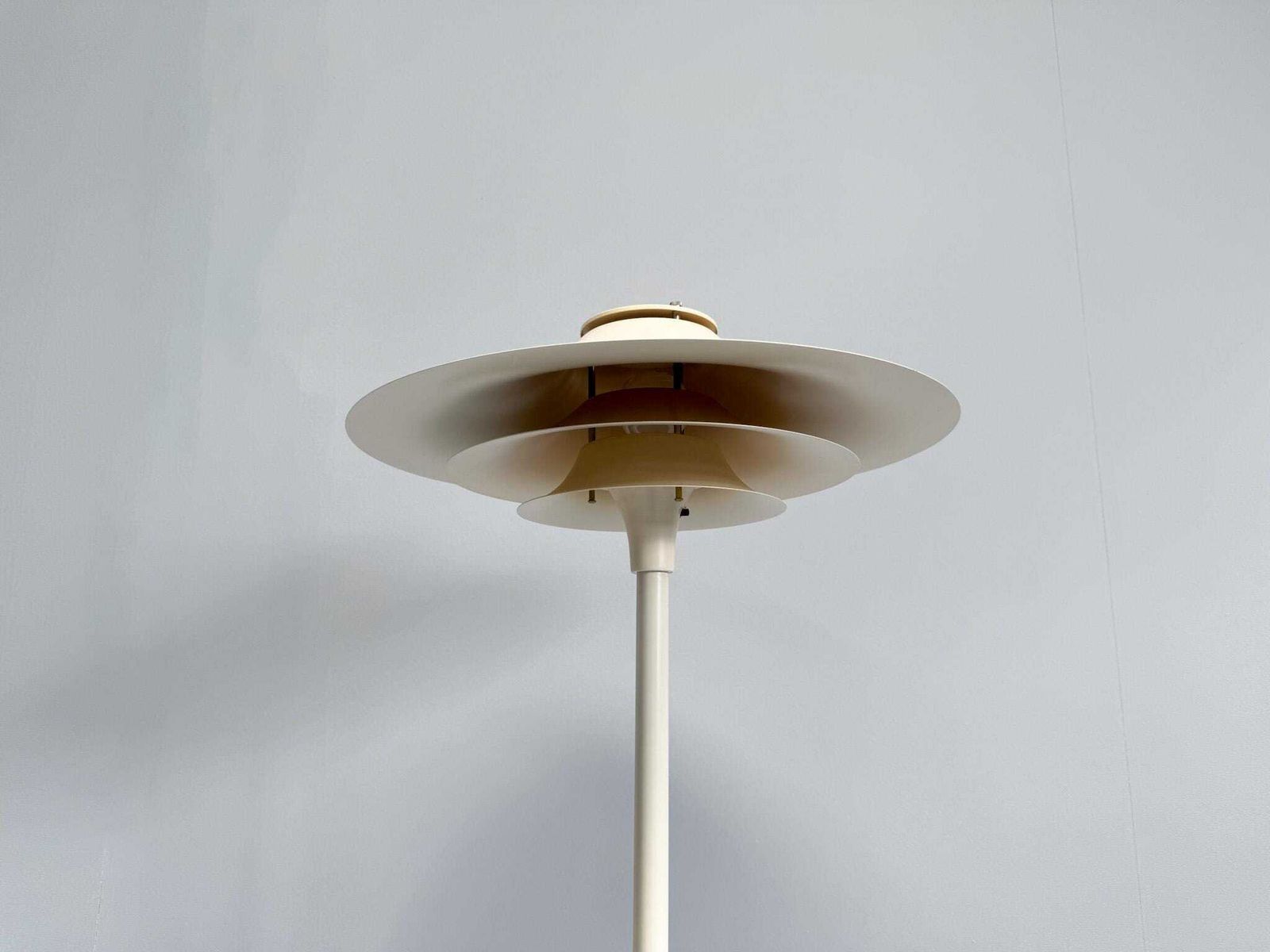 Vintage Lyfa Adina Floor Lamp, 1970s – White Metal Shade – Danish Mid Century Modern Lighting photo 571.0