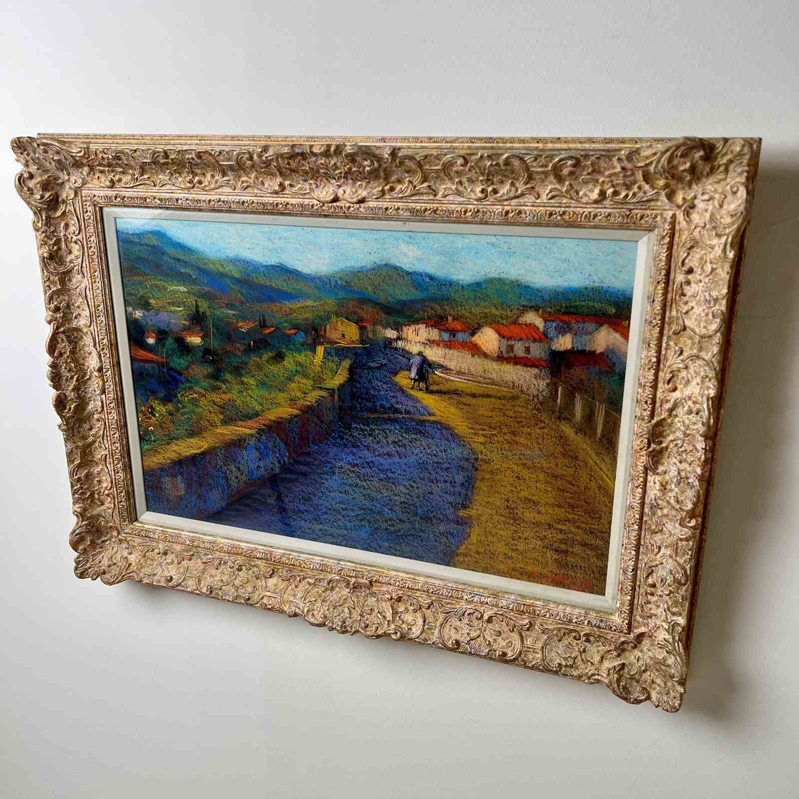 'Entrance To Ceret' A Pastel By John Mackie (Scottish Born 1953) photo furniture