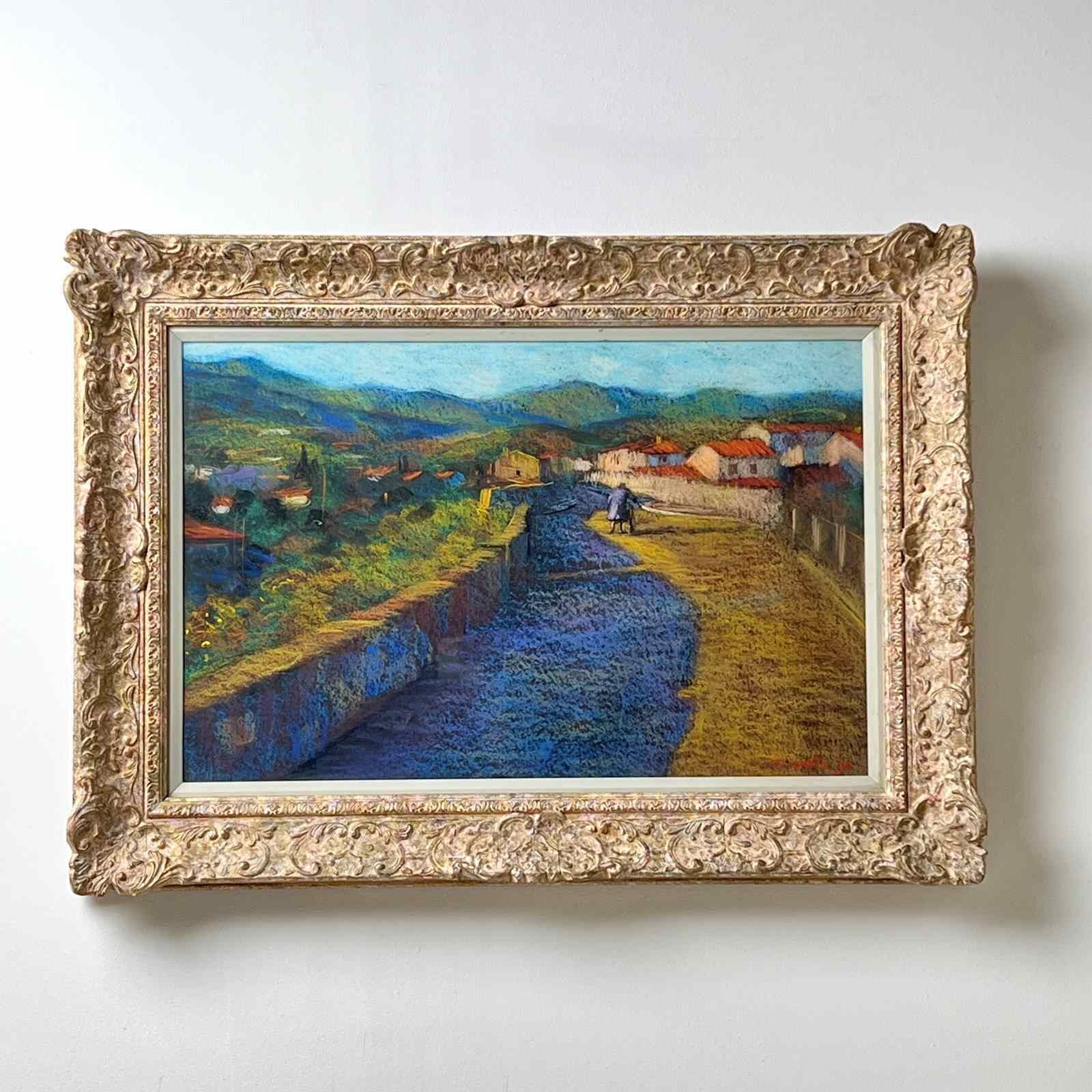 'Entrance To Ceret' A Pastel By John Mackie (Scottish Born 1953)