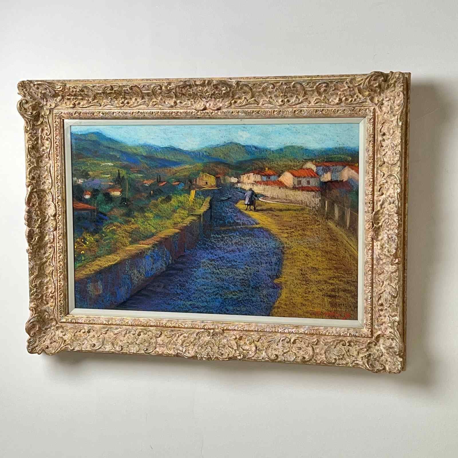 'Entrance To Ceret' A Pastel By John Mackie (Scottish Born 1953) photo Art