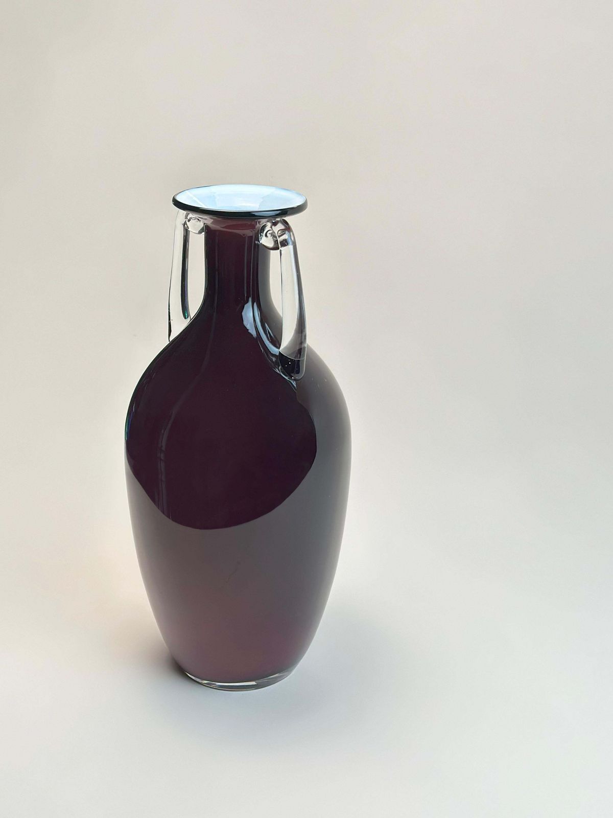 Purple Postmodern Cased Glass Amphora Vase By Jerzy Słuczan Orkusz, Poland, 1980s photo for sale