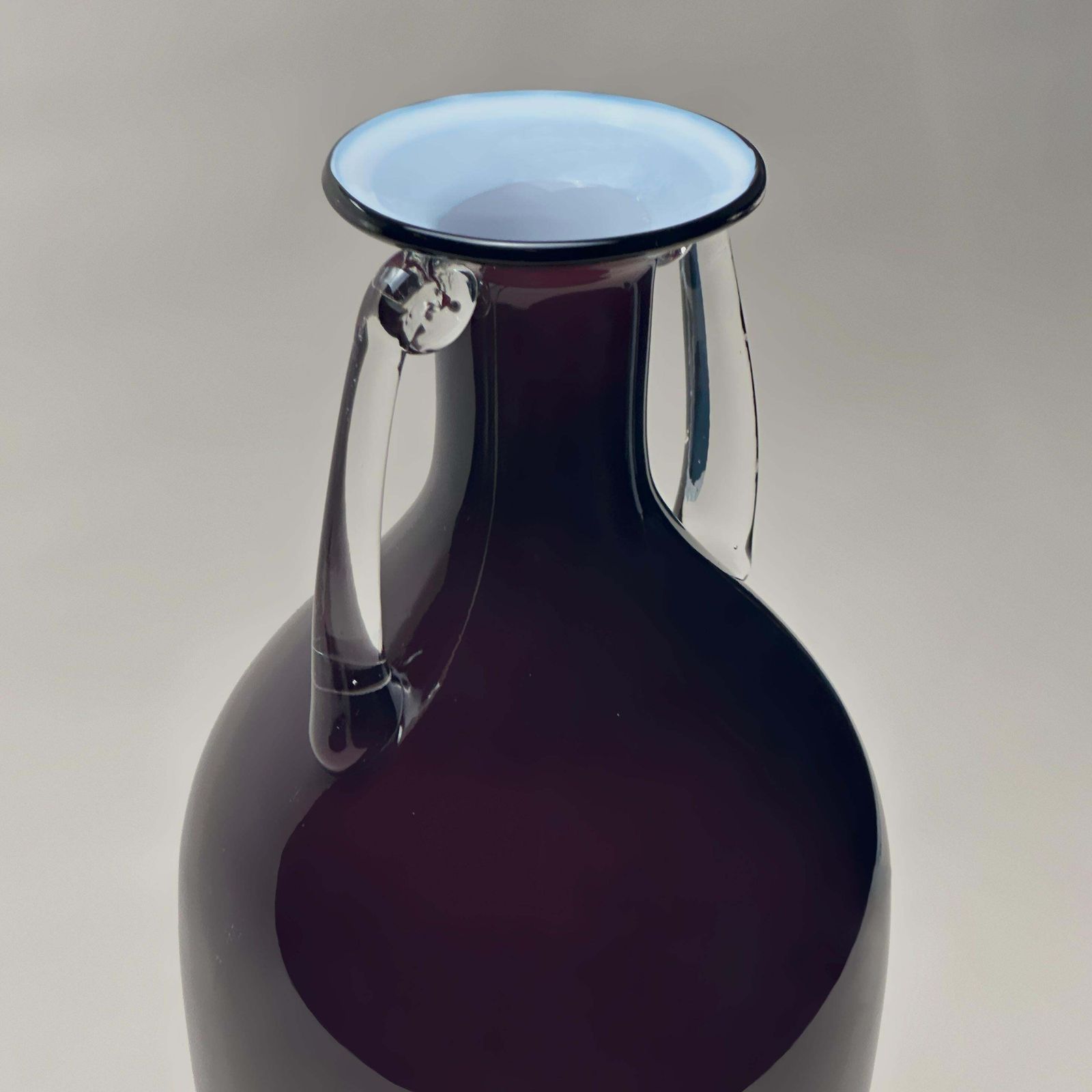 Purple Postmodern Cased Glass Amphora Vase By Jerzy Słuczan Orkusz, Poland, 1980s photo vintage
