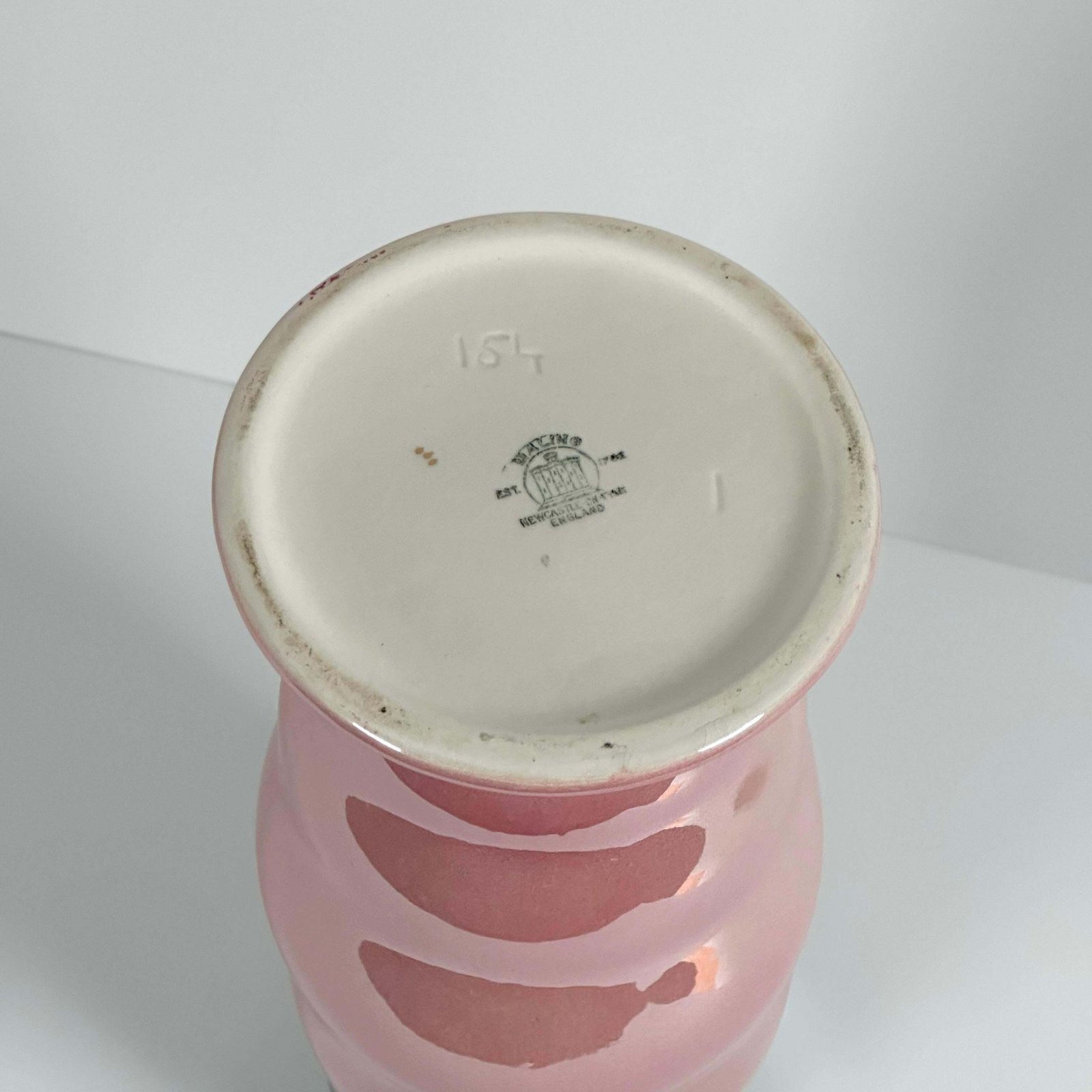 photo furniture Pink Art Deco Lustre Ware Vase By Maling, England, 1930s