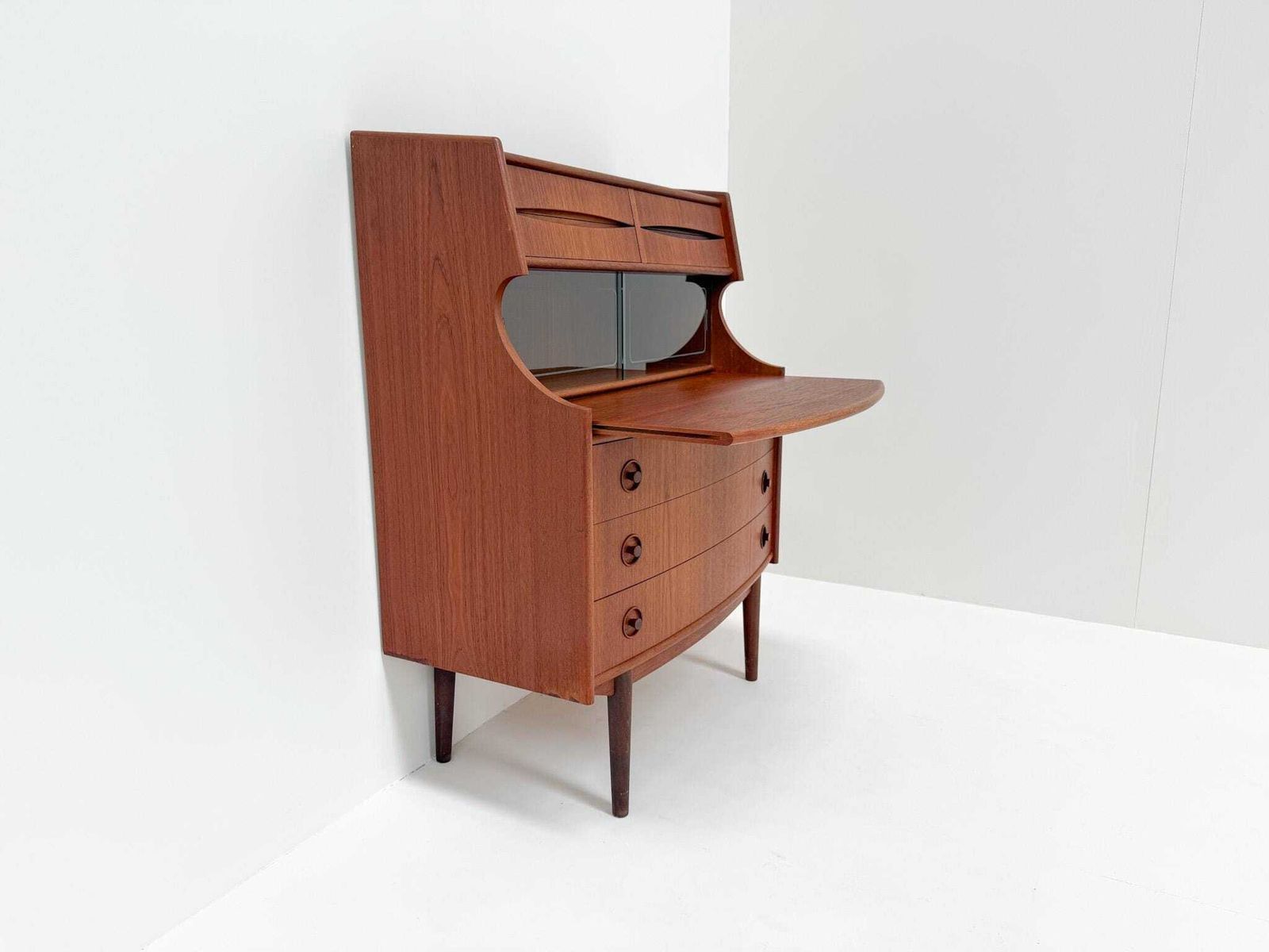 Mid Century Teak Secretary Desk With Drawers | Gunnar Falsig By Falsig Mobler photo Furniture