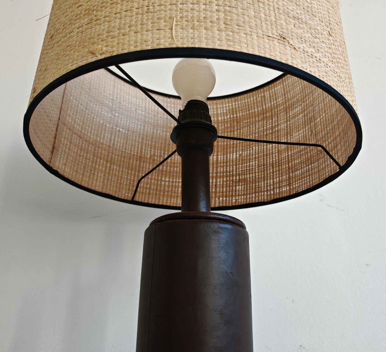 Mid Century Modern Leather Floor Lamp By Nicetin, Yugoslavia 1980s photo vinterior