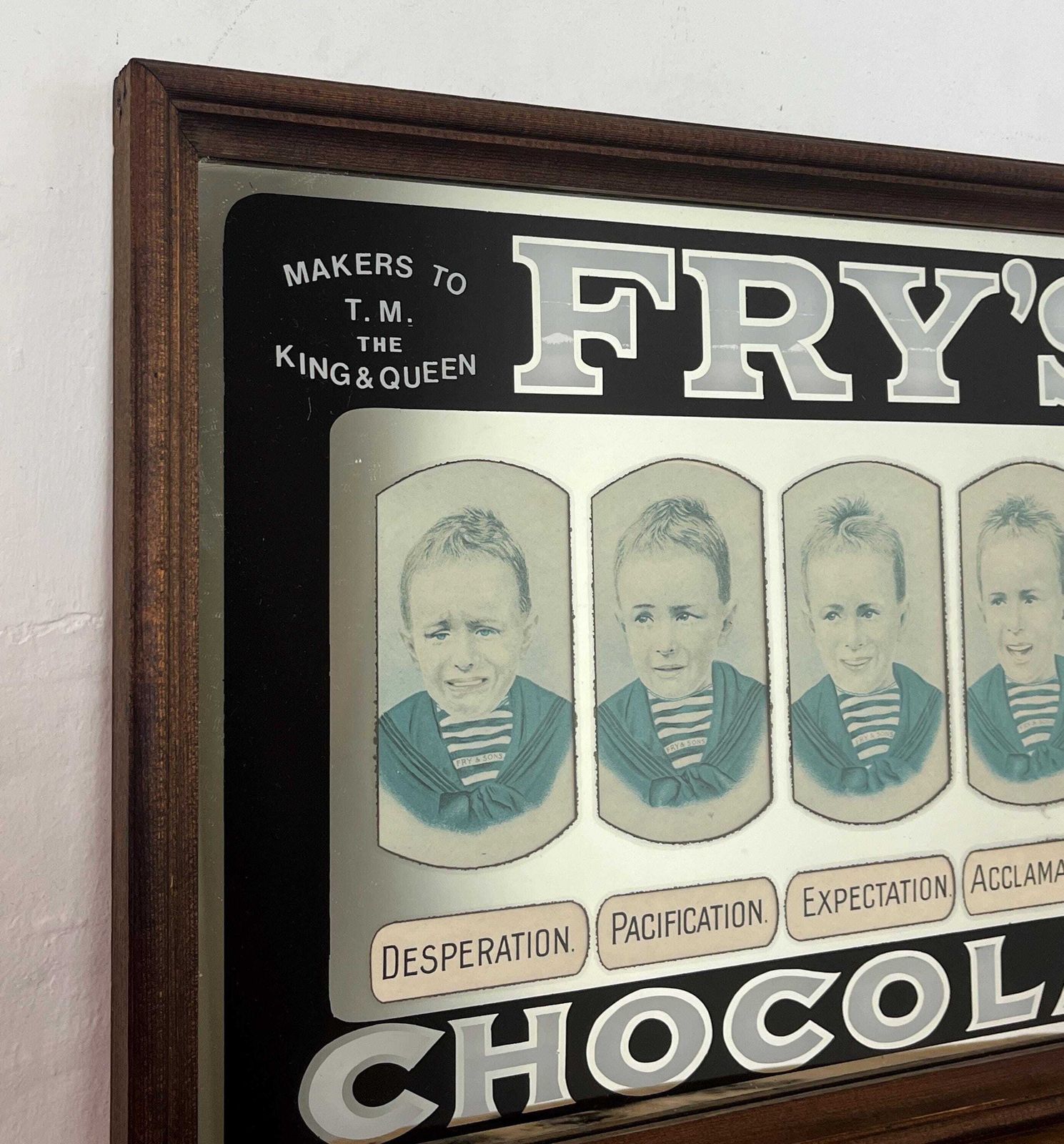 Vintage Fry's Chocolate Mirror: Five Boys Milk Chocolate Advertising photo for sale