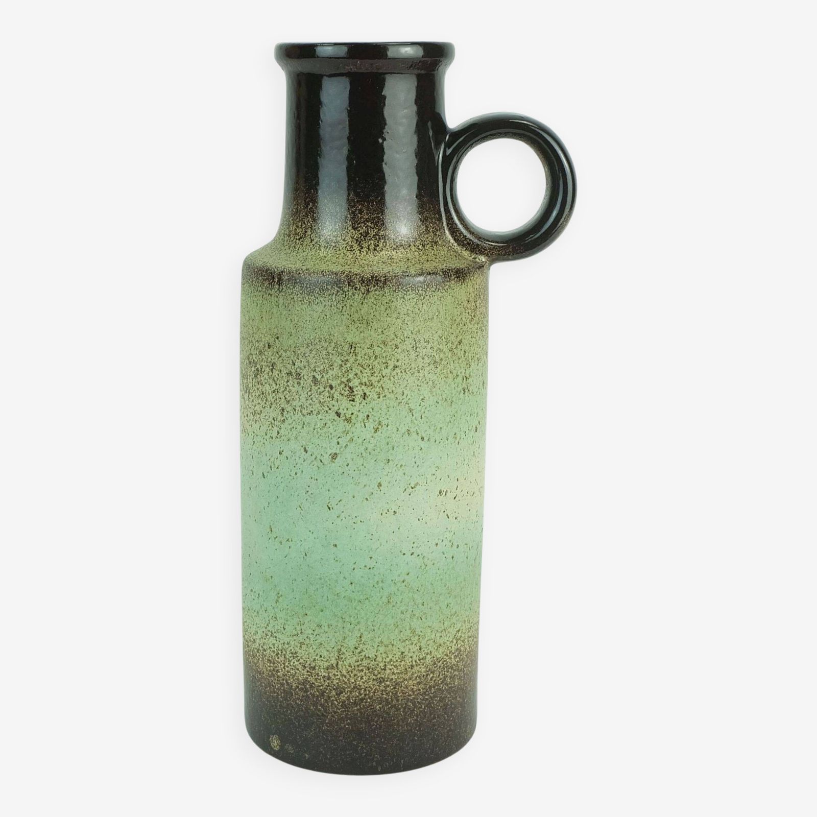 1960s 70s Vintage Scheurich Vase Model 401 28 Shades Of Green And Brown