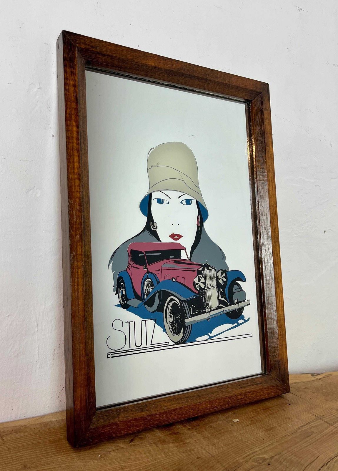 Vintage Art Deco Stutz Lady American Advertising Car Mirror
