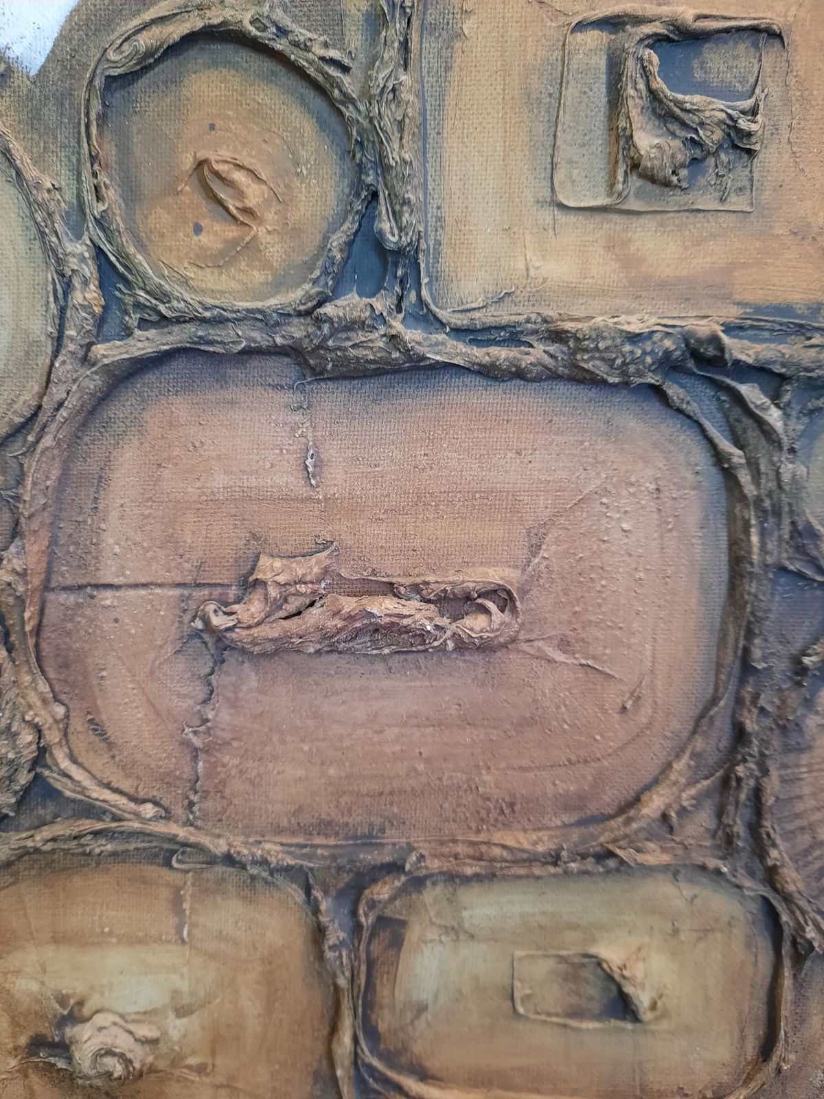 Abstract Oil On Board By Known Artist Brandon Cross   1970s photo Art