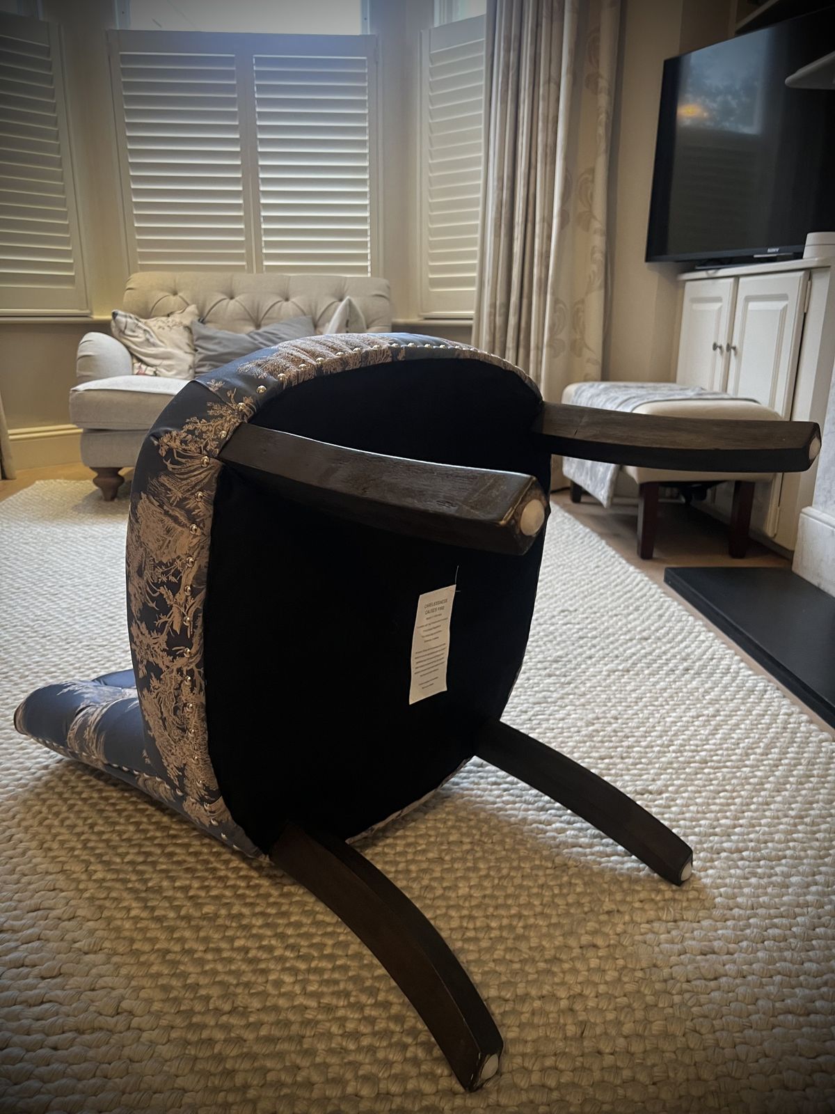 Original Valery Blue Toile Chair photo Furniture