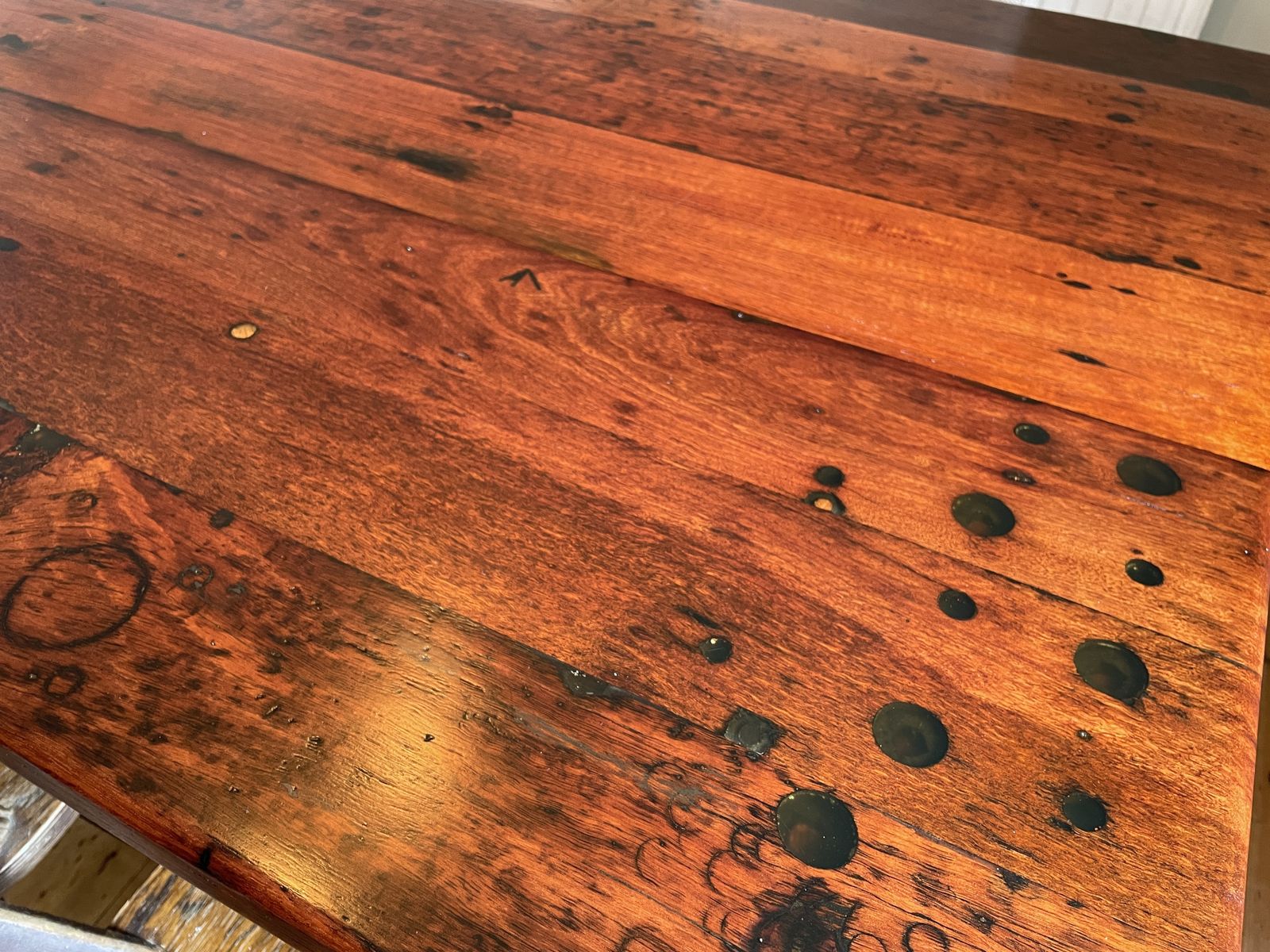 Beautiful Australian Jarrah Wood Dining Room / Boardroom Table. 2.2m X 1.01m photo vinterior