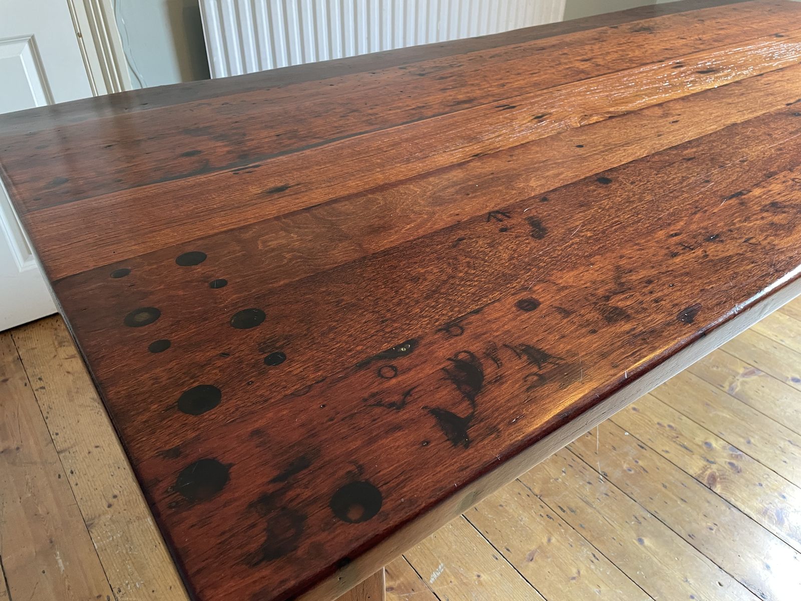 Furniture Beautiful Australian Jarrah Wood Dining Room / Boardroom Table. 2.2m X 1.01m photo