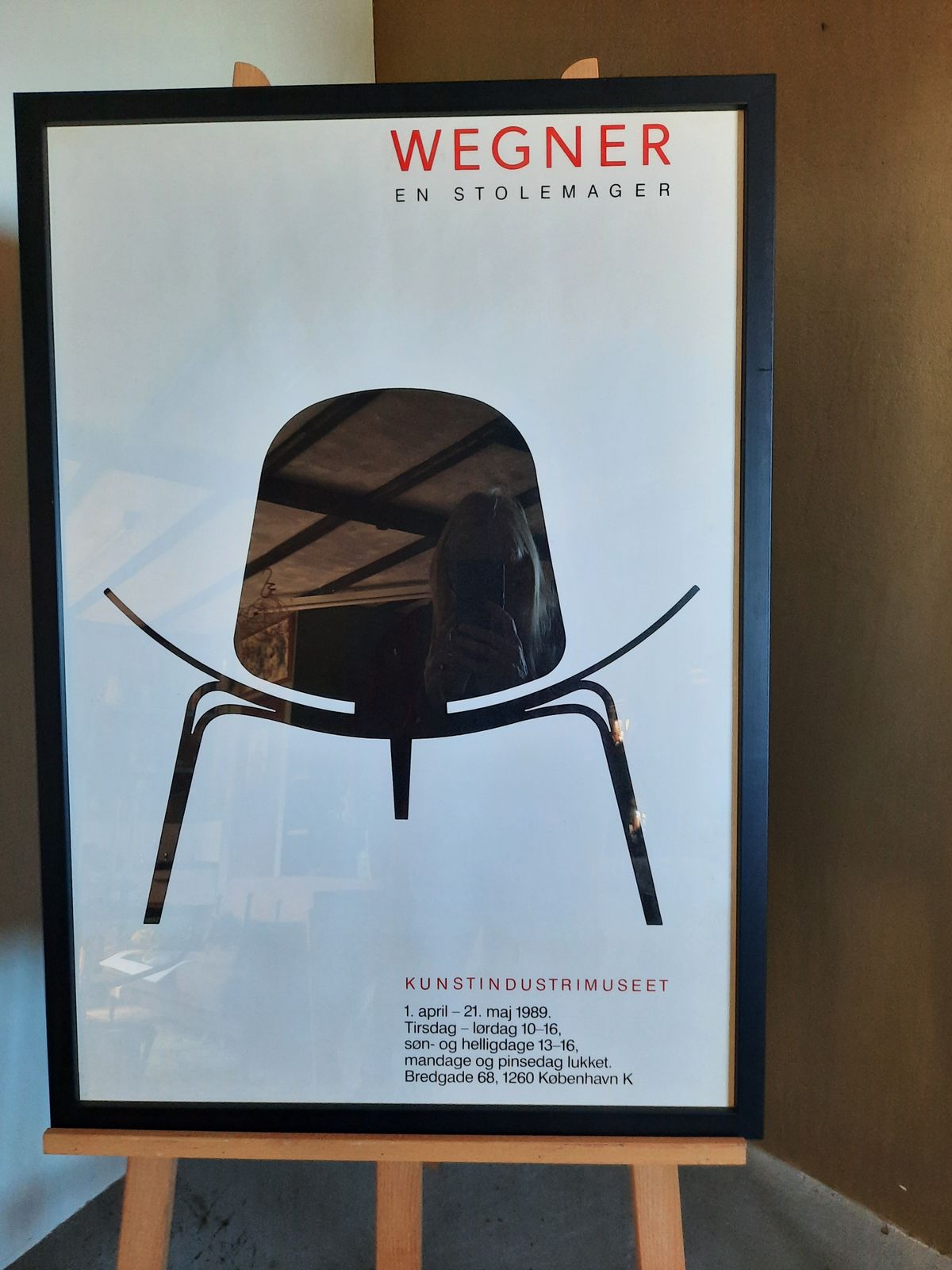 Original Poster From The Hans Wegner Exhibition  Dated 1989   Professionally Framed Behind Glass photo 375.0