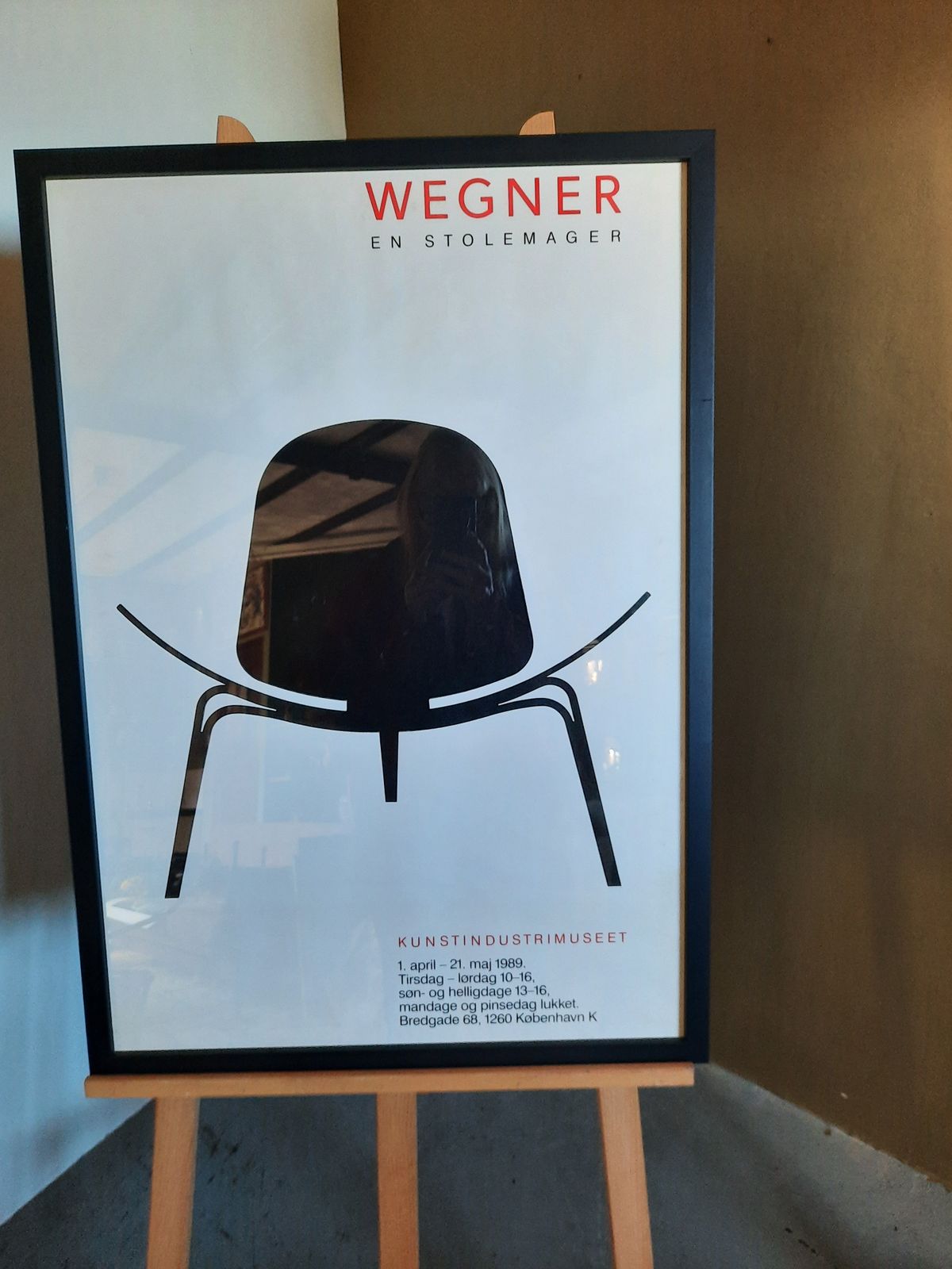 Original Poster From The Hans Wegner Exhibition  Dated 1989   Professionally Framed Behind Glass photo vinterior