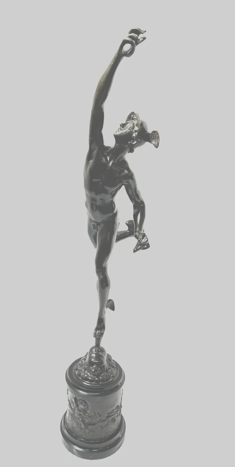 "Mercury" Bronze Group With Brown Patina. 19th Century photo furniture