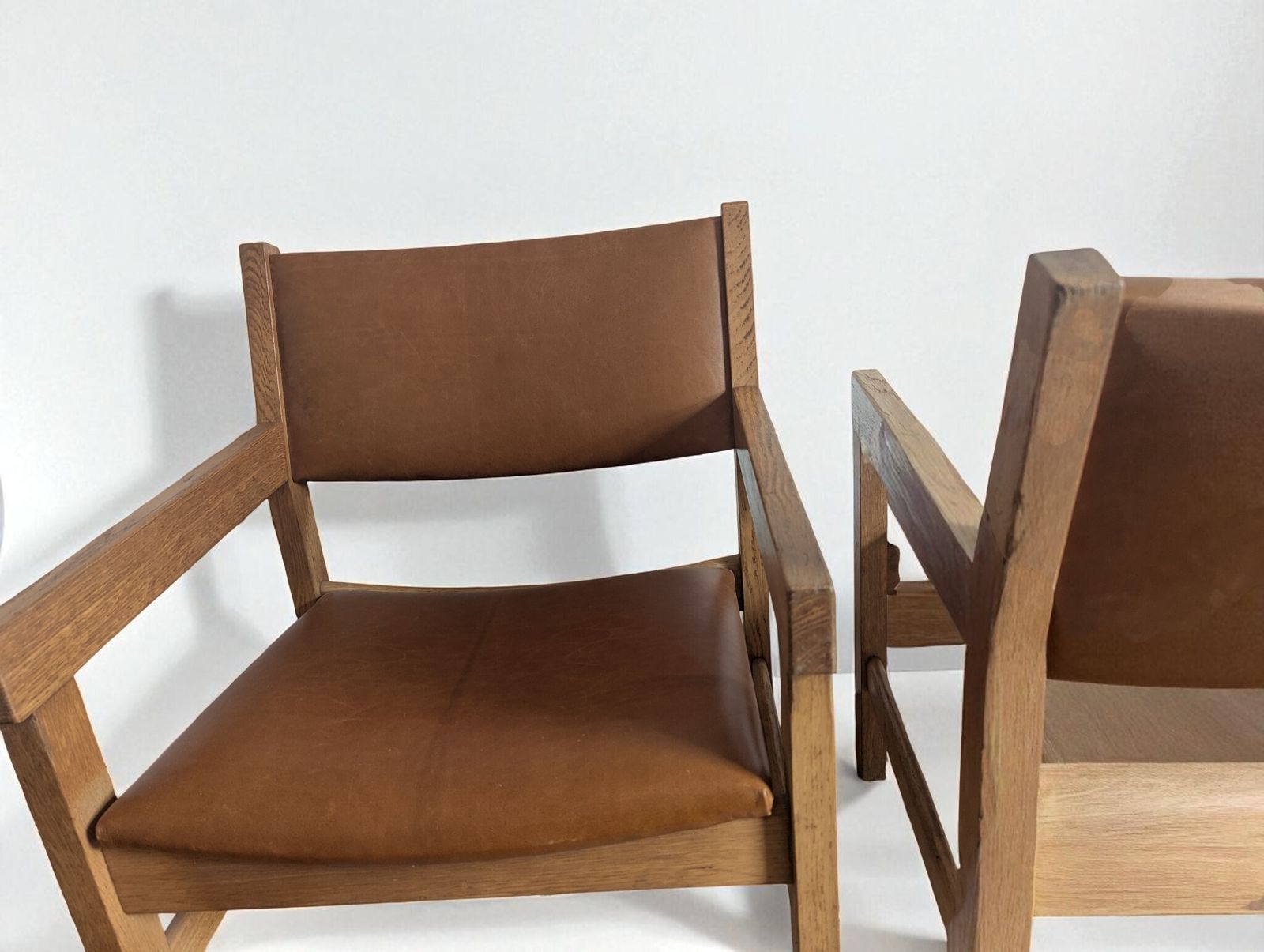 Set Of Mid Century Leather Armchairs By Hans J. Wegner For Getama photo buy