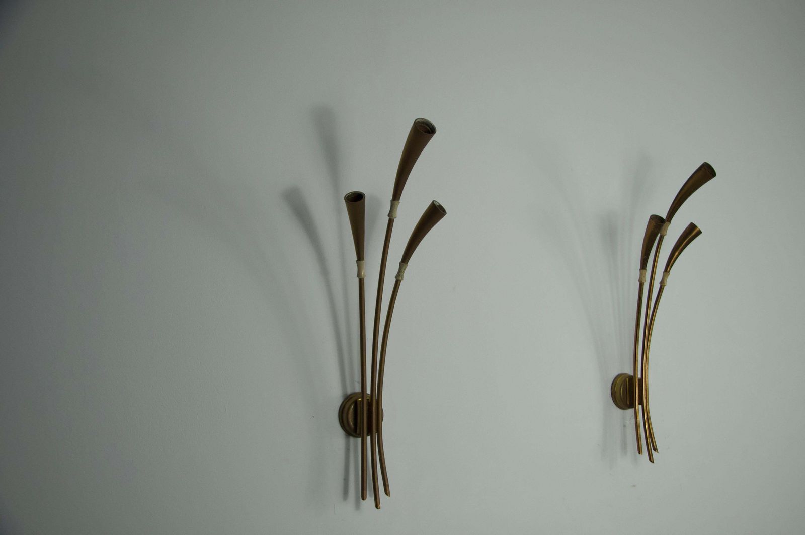 Pair Of Brass Wall Lamps By Oscar Torlasco, Italy, 1960s photo 3442.0