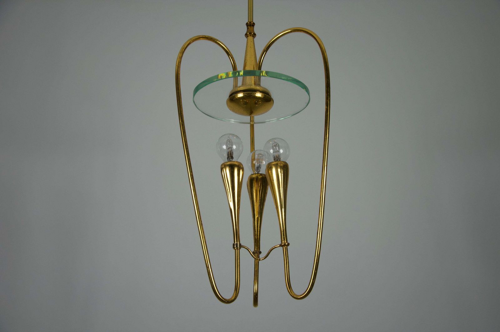 photo furniture Gilded Brass Chandelier Attr. To Pietro Chiesa For Fontana Arte, 1950s, Italy