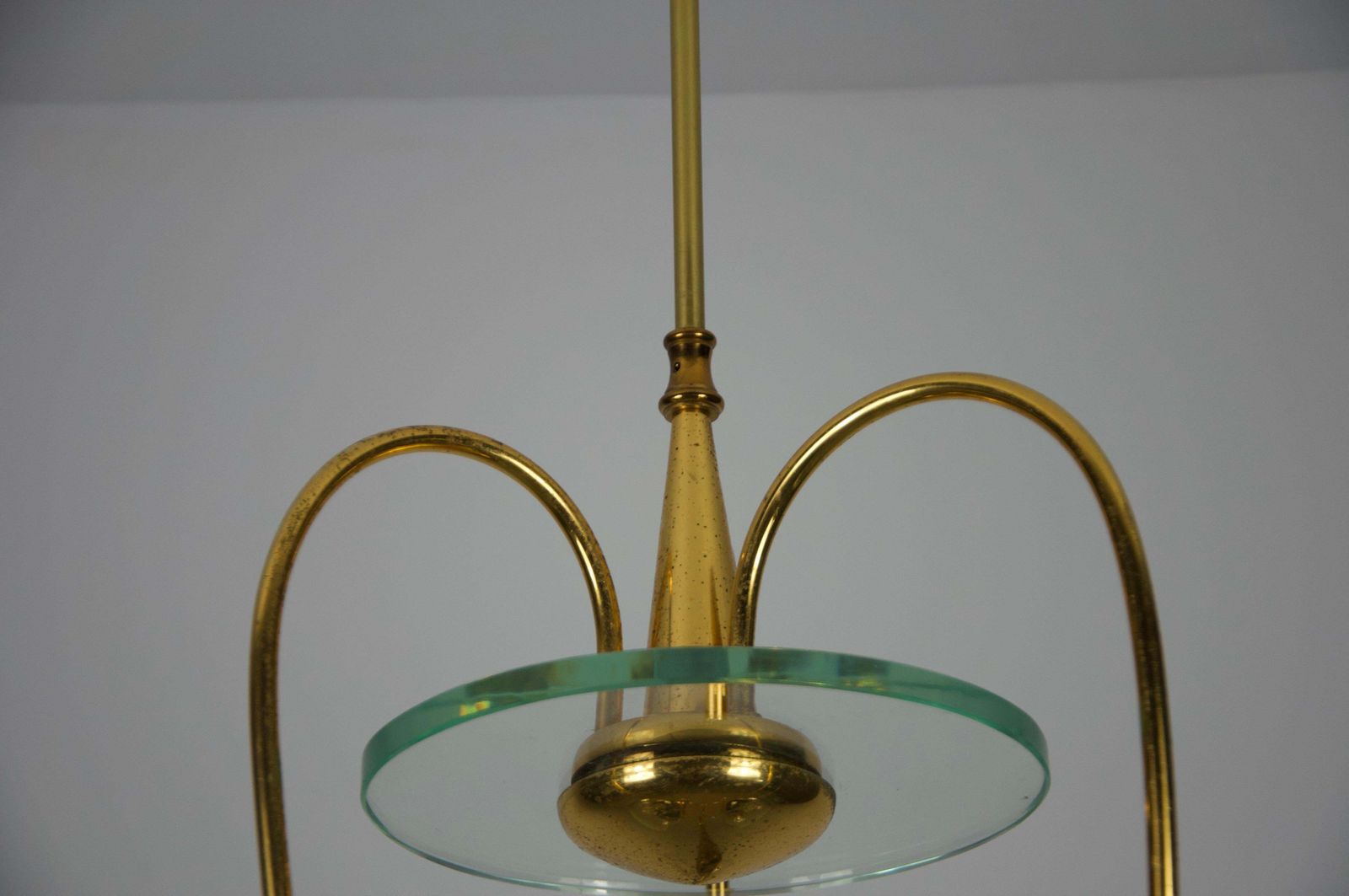 photo buy Gilded Brass Chandelier Attr. To Pietro Chiesa For Fontana Arte, 1950s, Italy
