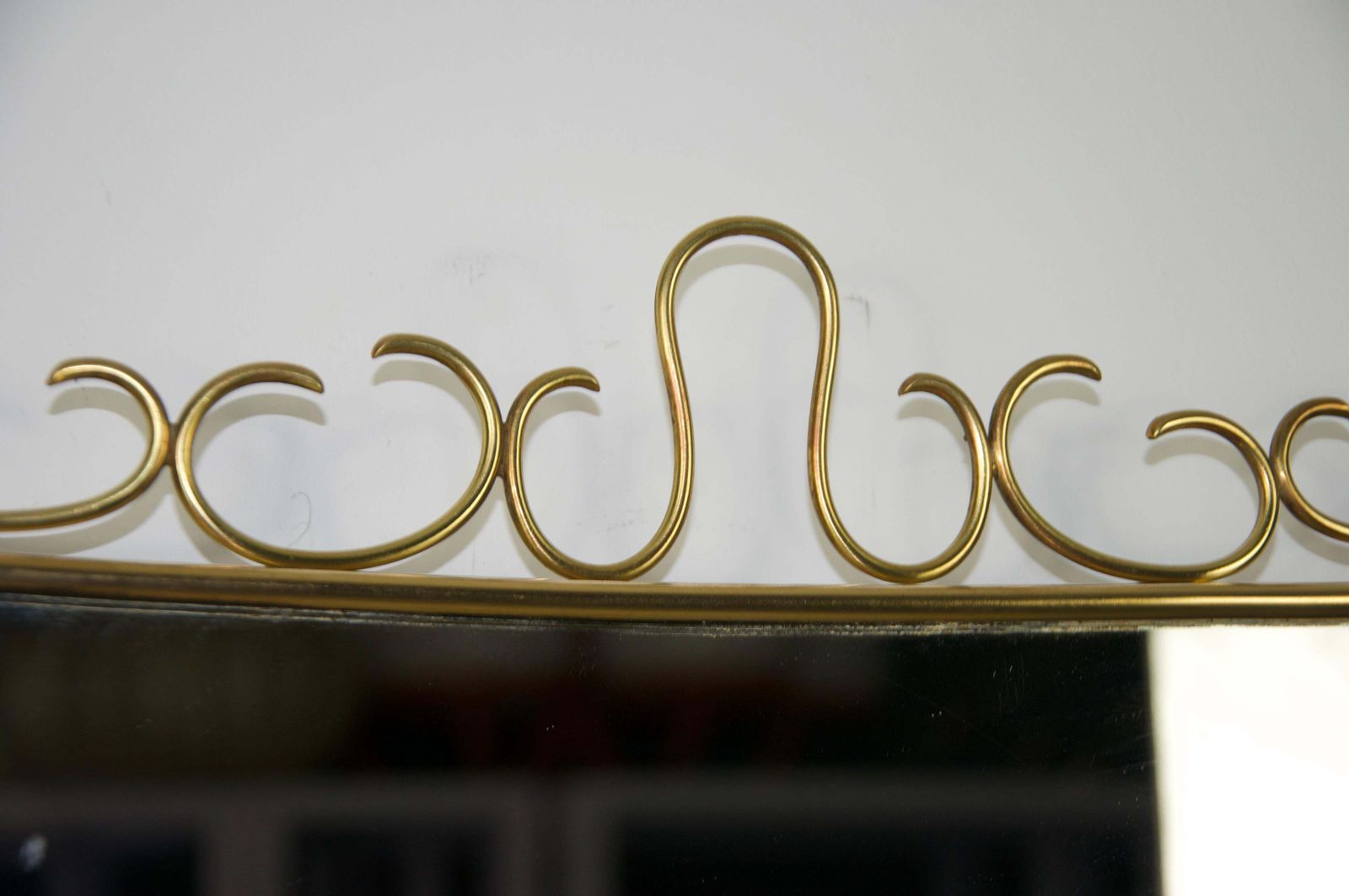 Italian Brass Framed Wall Mirror Attr. To Gio Ponti, 1960s, Italy photo buy
