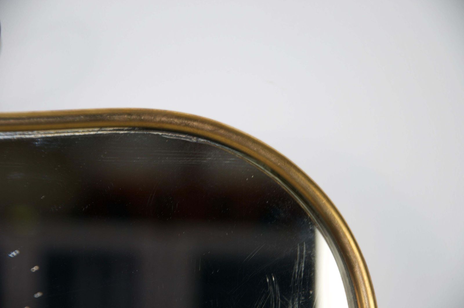 photo for sale Italian Brass Framed Wall Mirror Attr. To Gio Ponti, 1960s, Italy