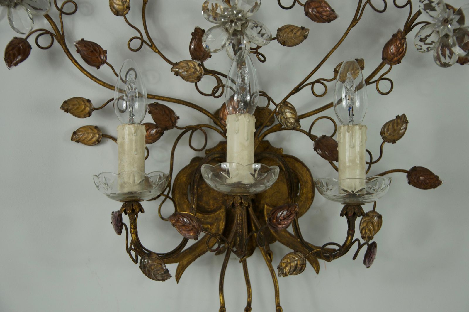 Florentine Flower Shape Wall Lamp By Banci Firenze, Italy, 1970s photo 1224.0