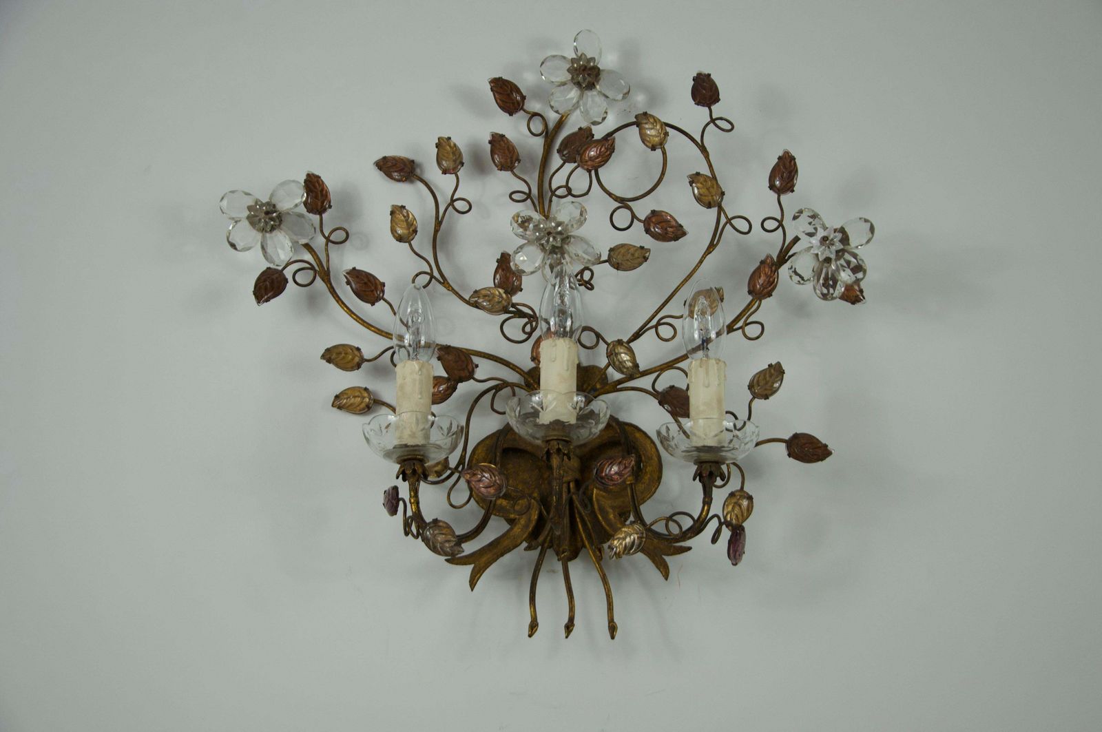 Florentine Flower Shape Wall Lamp By Banci Firenze, Italy, 1970s photo buy